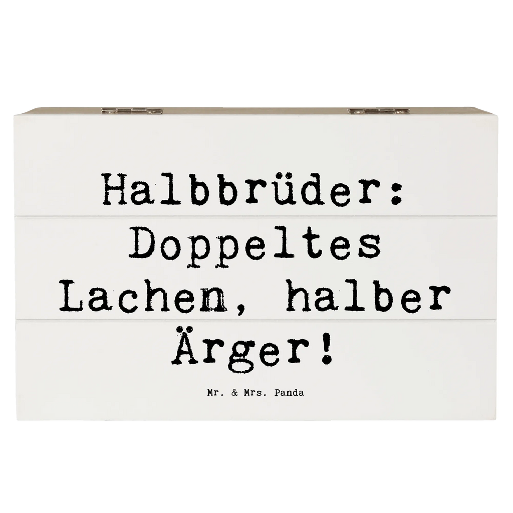 Holzkiste Spruch Halbbruder Lachen Schatzkiste, Erinnerungskiste, Truhe, XXL, Geschenkbox, Geschenkdose, Schatulle, Kiste, Dekokiste, Aufbewahrungsbox, Erinnerungsbox, Holzkiste, Familie, Vatertag, Muttertag, Bruder, Schwester, Mama, Papa, Oma, Opa
