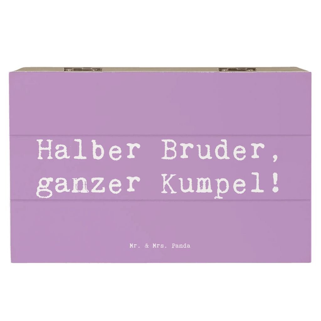 Wooden chest Saying Halber Bruder, ganzer Kumpel! Schatzkiste, Geschenkdose, Erinnerungsbox, Truhe, Dekokiste, Erinnerungskiste, Aufbewahrungsbox, Kiste, Schatulle, XXL, Geschenkbox, Holzkiste, Familie, Vatertag, Muttertag, Bruder, Schwester, Mama, Papa, Oma, Opa