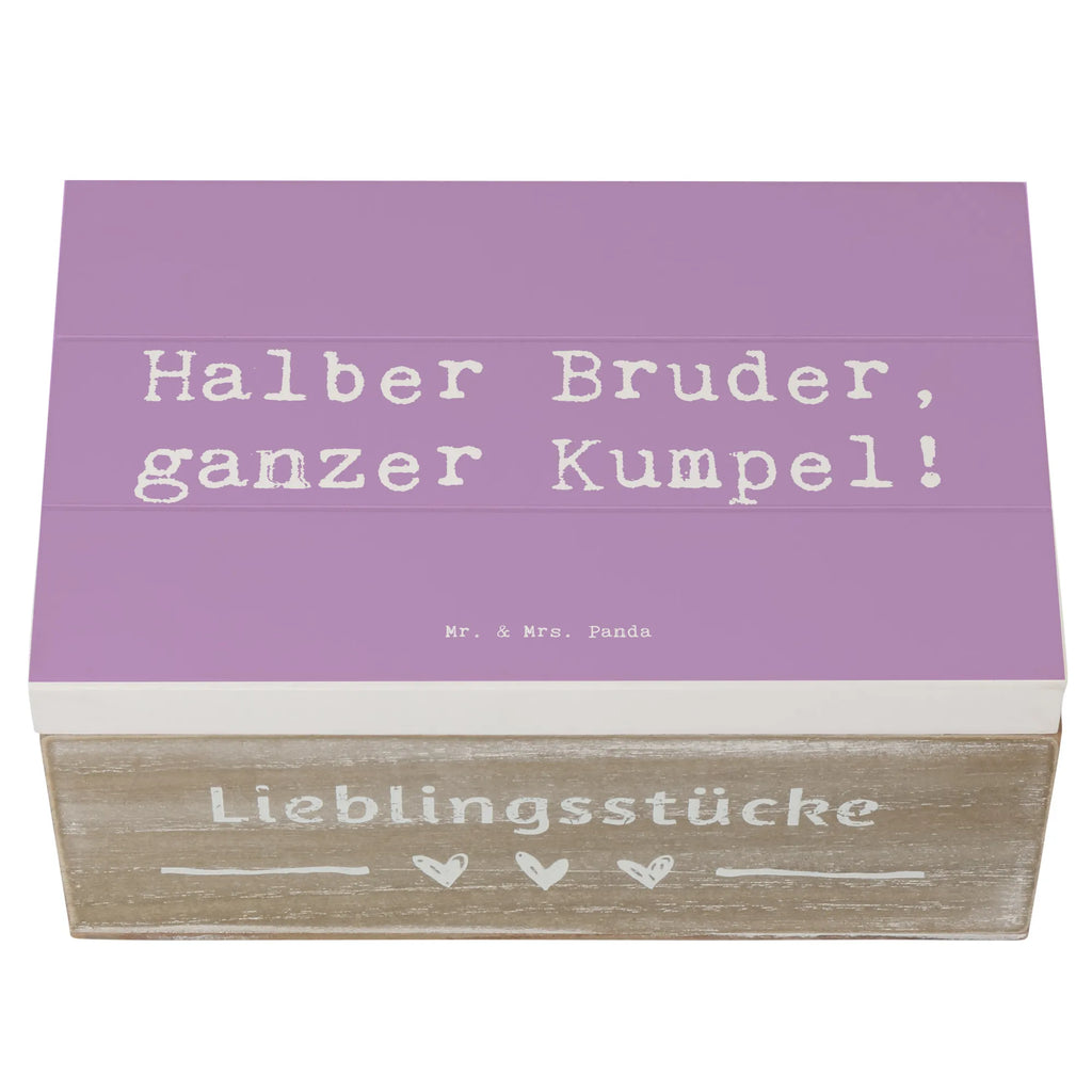 Wooden chest Saying Halber Bruder, ganzer Kumpel! Schatzkiste, Geschenkdose, Erinnerungsbox, Truhe, Dekokiste, Erinnerungskiste, Aufbewahrungsbox, Kiste, Schatulle, XXL, Geschenkbox, Holzkiste, Familie, Vatertag, Muttertag, Bruder, Schwester, Mama, Papa, Oma, Opa