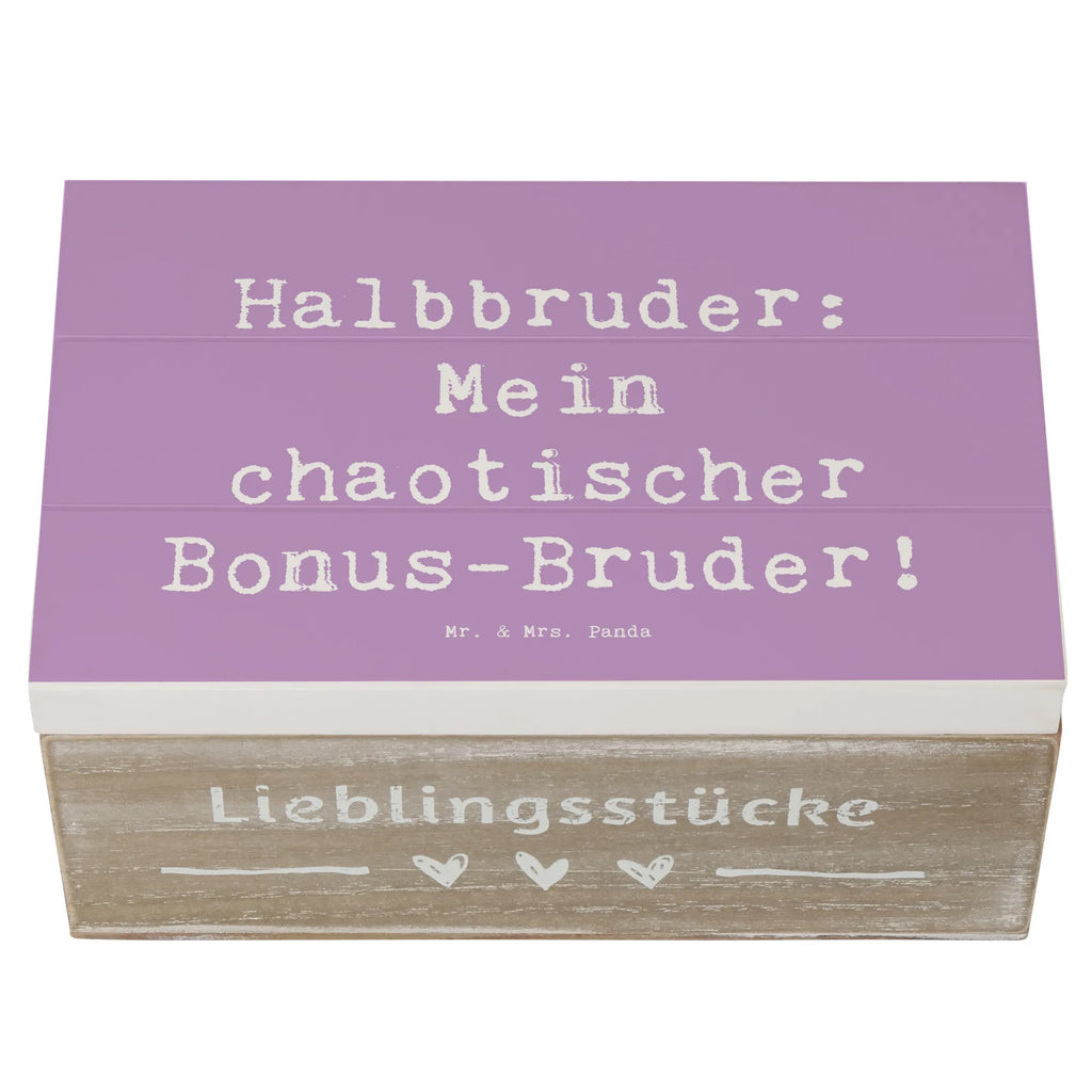 Wooden chest Saying Halbbruder: Mein chaotischer Bonus-Bruder! Holzkiste, Kiste, Dekokiste, Geschenkbox, Aufbewahrungsbox, Schatulle, Erinnerungskiste, XXL, Geschenkdose, Schatzkiste, Truhe, Erinnerungsbox, Familie, Vatertag, Muttertag, Bruder, Schwester, Mama, Papa, Oma, Opa