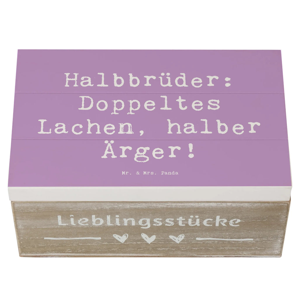 Holzkiste Spruch Halbbruder Lachen Schatzkiste, Erinnerungskiste, Truhe, XXL, Geschenkbox, Geschenkdose, Schatulle, Kiste, Dekokiste, Aufbewahrungsbox, Erinnerungsbox, Holzkiste, Familie, Vatertag, Muttertag, Bruder, Schwester, Mama, Papa, Oma, Opa