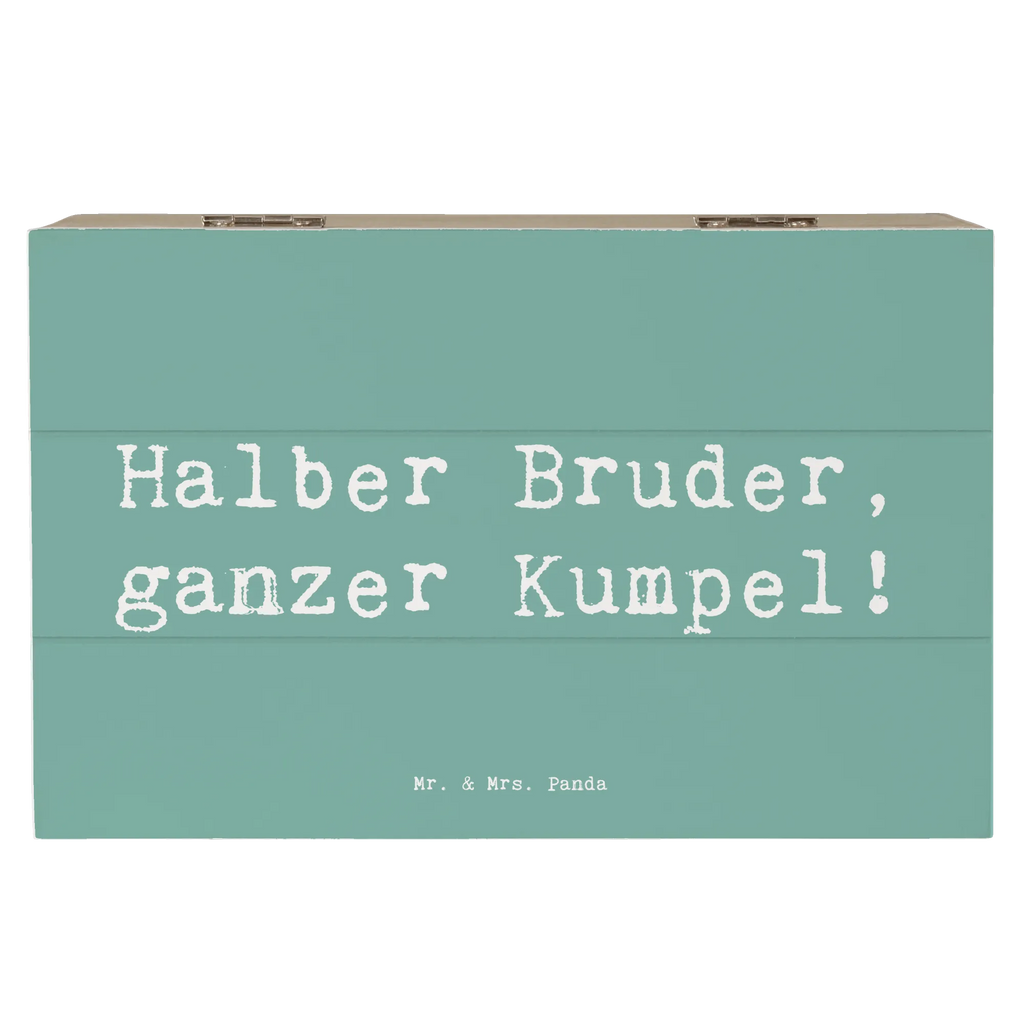 Wooden chest Saying Halber Bruder, ganzer Kumpel! Schatzkiste, Geschenkdose, Erinnerungsbox, Truhe, Dekokiste, Erinnerungskiste, Aufbewahrungsbox, Kiste, Schatulle, XXL, Geschenkbox, Holzkiste, Familie, Vatertag, Muttertag, Bruder, Schwester, Mama, Papa, Oma, Opa