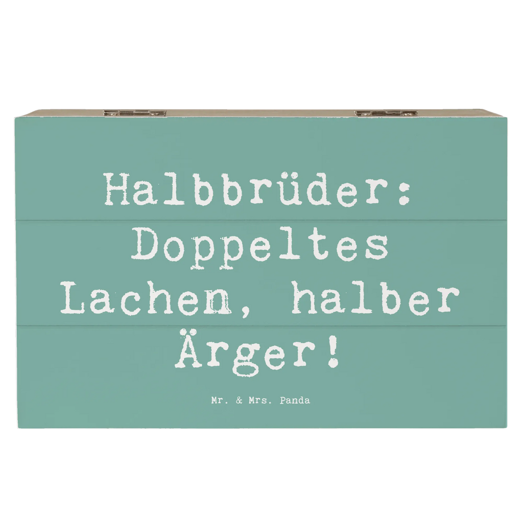 Holzkiste Spruch Halbbruder Lachen Schatzkiste, Erinnerungskiste, Truhe, XXL, Geschenkbox, Geschenkdose, Schatulle, Kiste, Dekokiste, Aufbewahrungsbox, Erinnerungsbox, Holzkiste, Familie, Vatertag, Muttertag, Bruder, Schwester, Mama, Papa, Oma, Opa