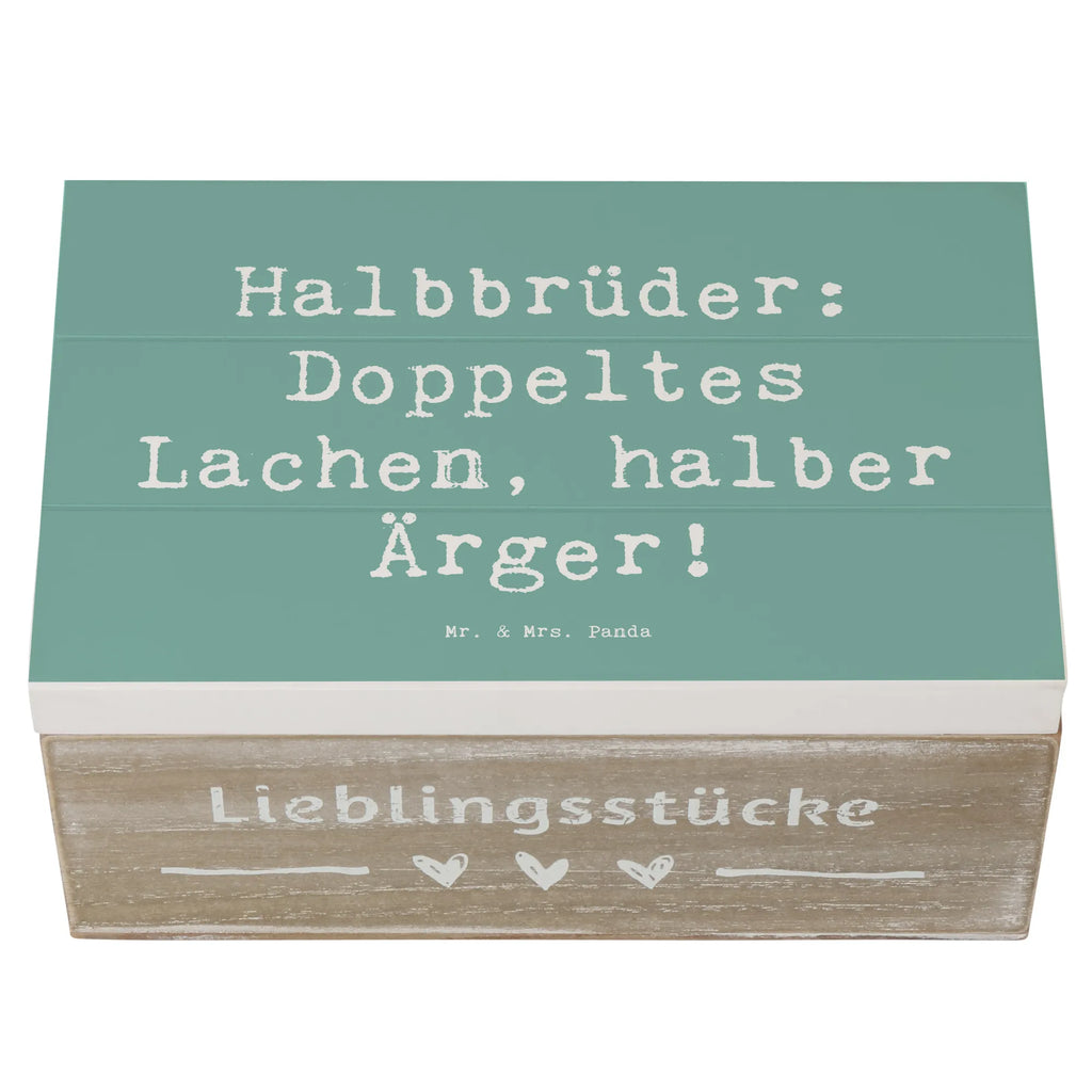Holzkiste Spruch Halbbruder Lachen Schatzkiste, Erinnerungskiste, Truhe, XXL, Geschenkbox, Geschenkdose, Schatulle, Kiste, Dekokiste, Aufbewahrungsbox, Erinnerungsbox, Holzkiste, Familie, Vatertag, Muttertag, Bruder, Schwester, Mama, Papa, Oma, Opa