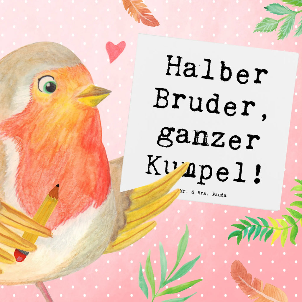 Deluxe Karte Spruch Halbbruder Kumpel Glückwunschkarte, Hochwertige Klappkarte, Grußkarte, Karte, Hochwertige Grußkarte, Klappkarte, Geburtstagskarte, Einladungskarte, Hochzeitskarte, Familie, Vatertag, Muttertag, Bruder, Schwester, Mama, Papa, Oma, Opa