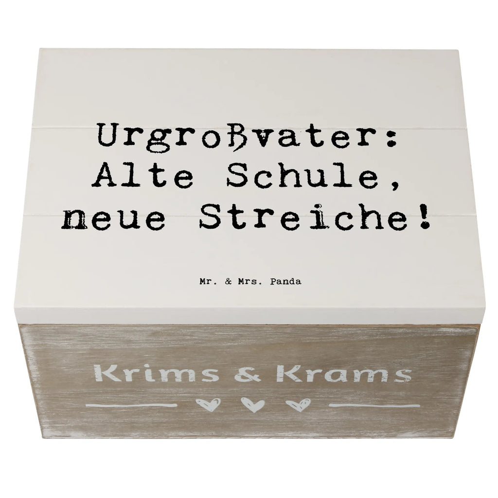 Holzkiste Spruch Urgroßvater Späße Schatulle, Geschenkbox, Aufbewahrungsbox, Kiste, Dekokiste, Schatzkiste, XXL, Geschenkdose, Truhe, Erinnerungskiste, Erinnerungsbox, Holzkiste, Familie, Vatertag, Muttertag, Bruder, Schwester, Mama, Papa, Oma, Opa