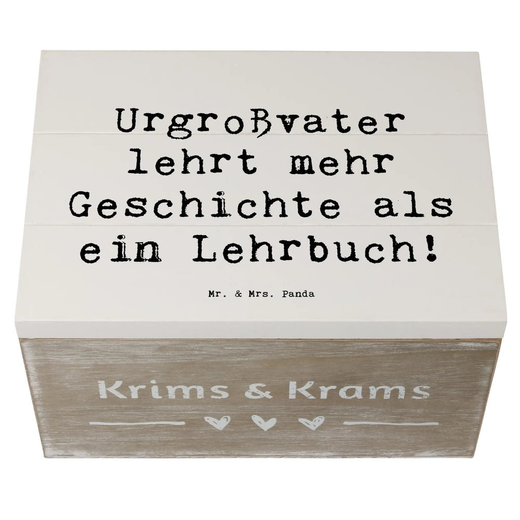 Wooden chest Saying Urgroßvater lehrt mehr Geschichte als ein Lehrbuch! Erinnerungskiste, Holzkiste, Aufbewahrungsbox, Schatulle, Truhe, Geschenkdose, Geschenkbox, Erinnerungsbox, Schatzkiste, XXL, Dekokiste, Kiste, Familie, Vatertag, Muttertag, Bruder, Schwester, Mama, Papa, Oma, Opa