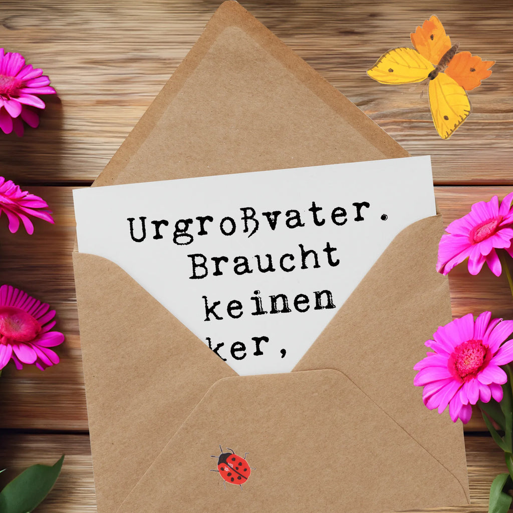 Deluxe Karte Spruch Urgroßvater Schnarchen Hochwertige Klappkarte, Karte, Hochzeitskarte, Einladungskarte, Hochwertige Grußkarte, Glückwunschkarte, Klappkarte, Geburtstagskarte, Grußkarte, Familie, Vatertag, Muttertag, Bruder, Schwester, Mama, Papa, Oma, Opa