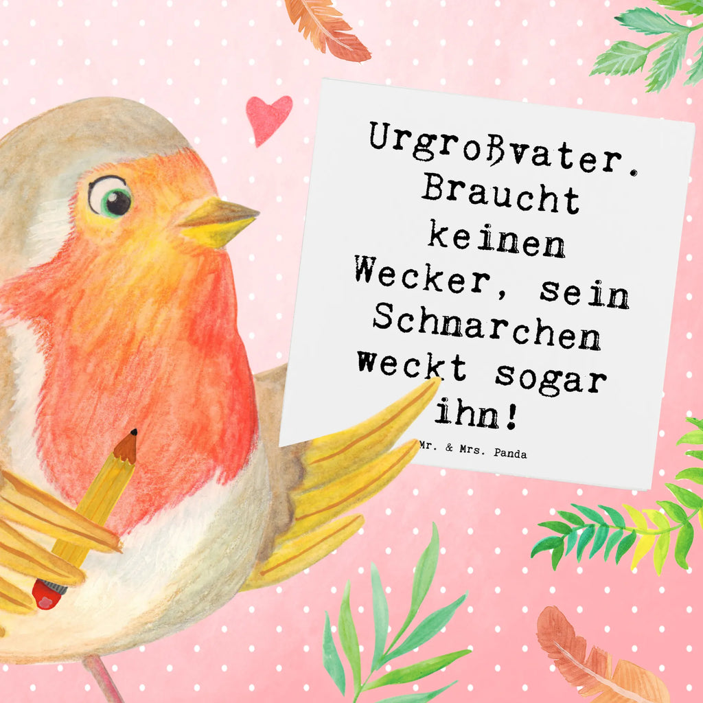 Deluxe Karte Spruch Urgroßvater Schnarchen Hochwertige Klappkarte, Karte, Hochzeitskarte, Einladungskarte, Hochwertige Grußkarte, Glückwunschkarte, Klappkarte, Geburtstagskarte, Grußkarte, Familie, Vatertag, Muttertag, Bruder, Schwester, Mama, Papa, Oma, Opa