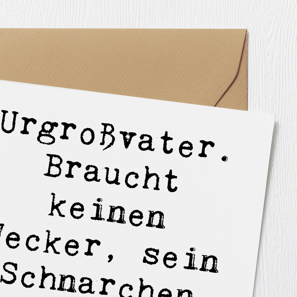 Deluxe Karte Spruch Urgroßvater Schnarchen Hochwertige Klappkarte, Karte, Hochzeitskarte, Einladungskarte, Hochwertige Grußkarte, Glückwunschkarte, Klappkarte, Geburtstagskarte, Grußkarte, Familie, Vatertag, Muttertag, Bruder, Schwester, Mama, Papa, Oma, Opa