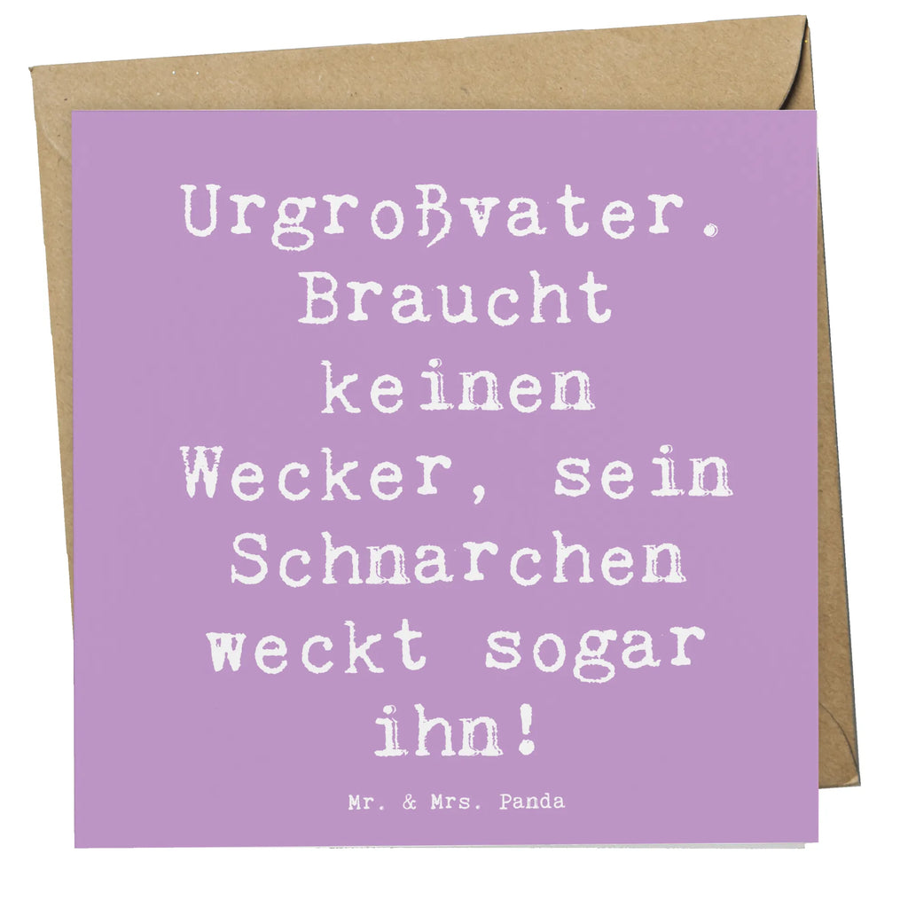 Deluxe Karte Spruch Urgroßvater Schnarchen Hochwertige Klappkarte, Karte, Hochzeitskarte, Einladungskarte, Hochwertige Grußkarte, Glückwunschkarte, Klappkarte, Geburtstagskarte, Grußkarte, Familie, Vatertag, Muttertag, Bruder, Schwester, Mama, Papa, Oma, Opa