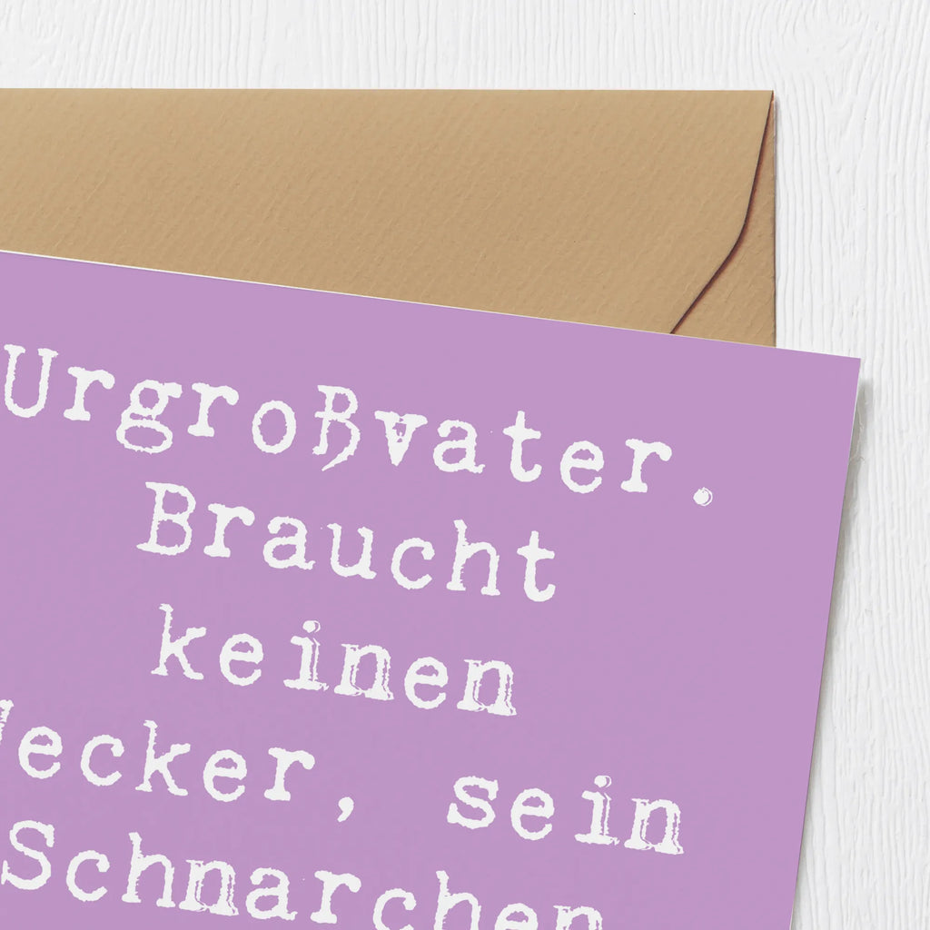 Deluxe Karte Spruch Urgroßvater Schnarchen Hochwertige Klappkarte, Karte, Hochzeitskarte, Einladungskarte, Hochwertige Grußkarte, Glückwunschkarte, Klappkarte, Geburtstagskarte, Grußkarte, Familie, Vatertag, Muttertag, Bruder, Schwester, Mama, Papa, Oma, Opa