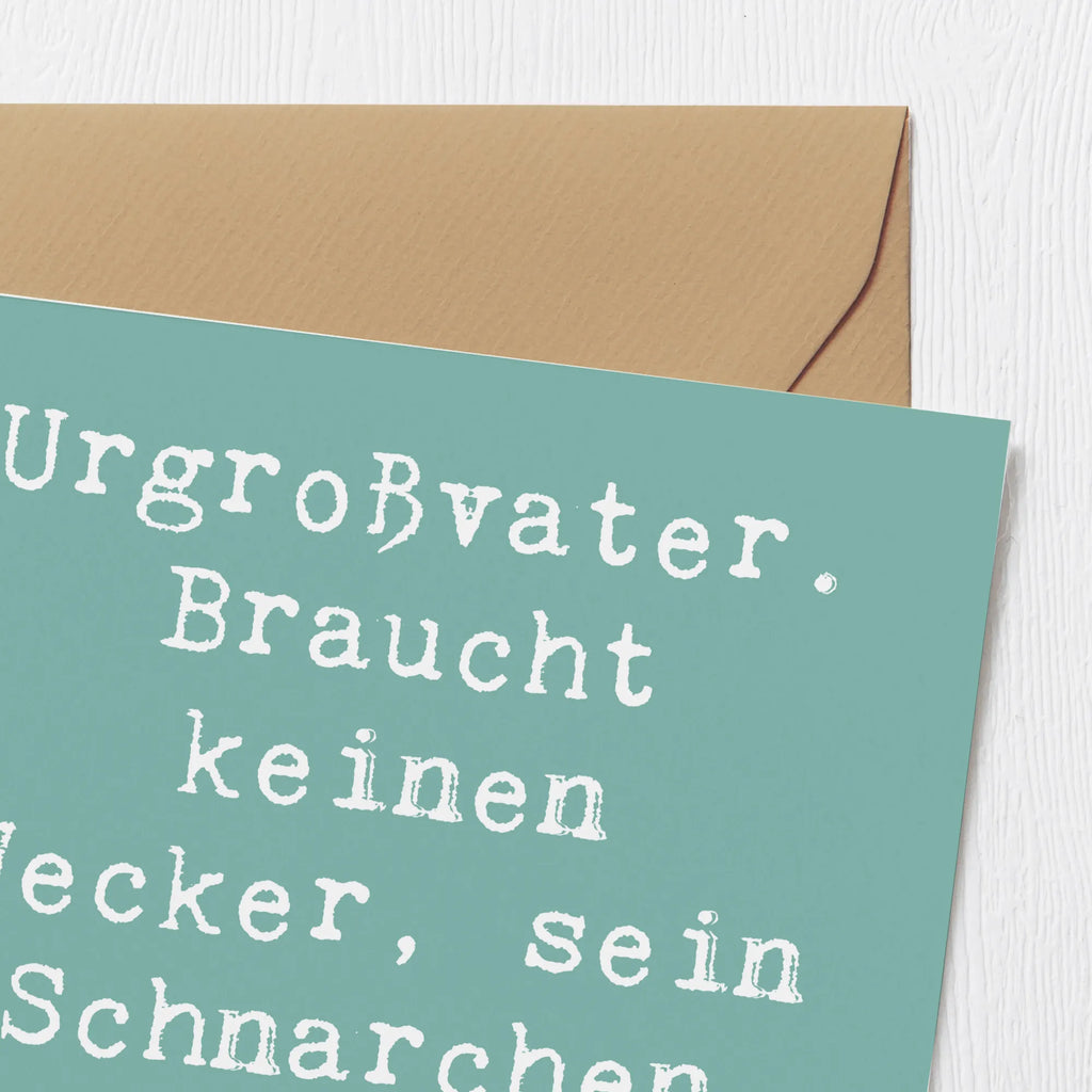 Deluxe Karte Spruch Urgroßvater Schnarchen Hochwertige Klappkarte, Karte, Hochzeitskarte, Einladungskarte, Hochwertige Grußkarte, Glückwunschkarte, Klappkarte, Geburtstagskarte, Grußkarte, Familie, Vatertag, Muttertag, Bruder, Schwester, Mama, Papa, Oma, Opa