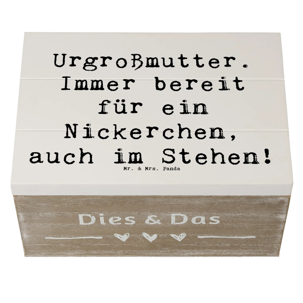 Holzkiste Spruch Urgroßmutter Nickerchen Schatulle, Erinnerungsbox, Erinnerungskiste, XXL, Geschenkdose, Geschenkbox, Schatzkiste, Dekokiste, Truhe, Kiste, Aufbewahrungsbox, Holzkiste, Familie, Vatertag, Muttertag, Bruder, Schwester, Mama, Papa, Oma, Opa