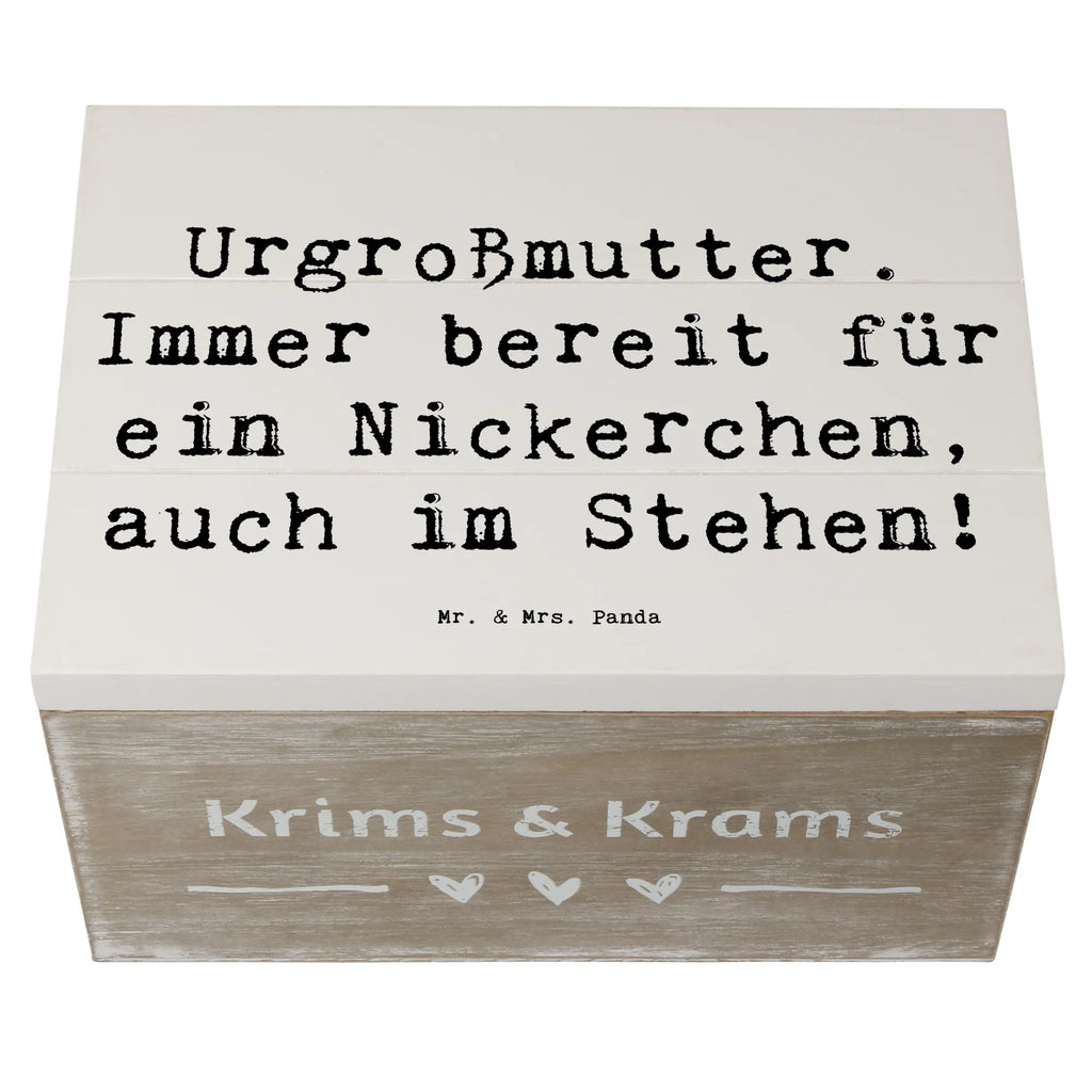 Holzkiste Spruch Urgroßmutter Nickerchen Schatulle, Erinnerungsbox, Erinnerungskiste, XXL, Geschenkdose, Geschenkbox, Schatzkiste, Dekokiste, Truhe, Kiste, Aufbewahrungsbox, Holzkiste, Familie, Vatertag, Muttertag, Bruder, Schwester, Mama, Papa, Oma, Opa