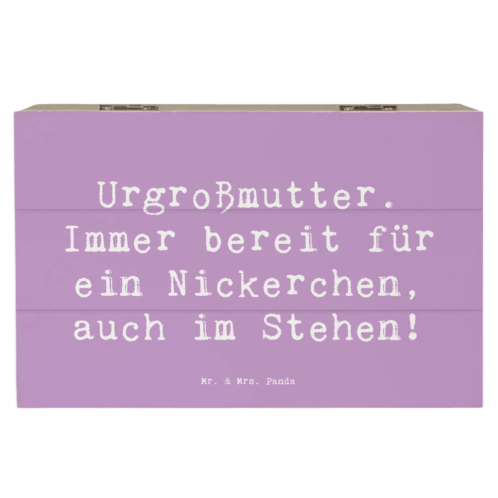 Holzkiste Spruch Urgroßmutter Nickerchen Schatulle, Erinnerungsbox, Erinnerungskiste, XXL, Geschenkdose, Geschenkbox, Schatzkiste, Dekokiste, Truhe, Kiste, Aufbewahrungsbox, Holzkiste, Familie, Vatertag, Muttertag, Bruder, Schwester, Mama, Papa, Oma, Opa