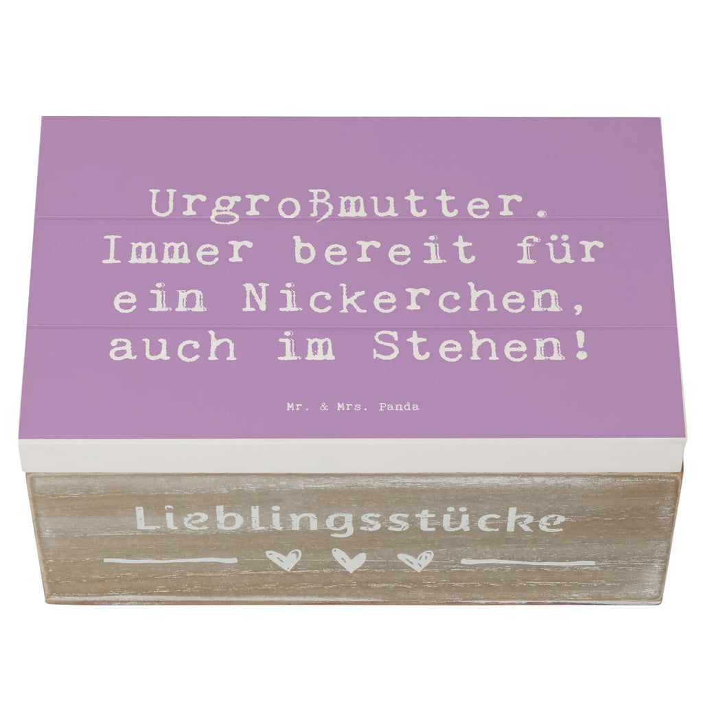Holzkiste Spruch Urgroßmutter Nickerchen Schatulle, Erinnerungsbox, Erinnerungskiste, XXL, Geschenkdose, Geschenkbox, Schatzkiste, Dekokiste, Truhe, Kiste, Aufbewahrungsbox, Holzkiste, Familie, Vatertag, Muttertag, Bruder, Schwester, Mama, Papa, Oma, Opa