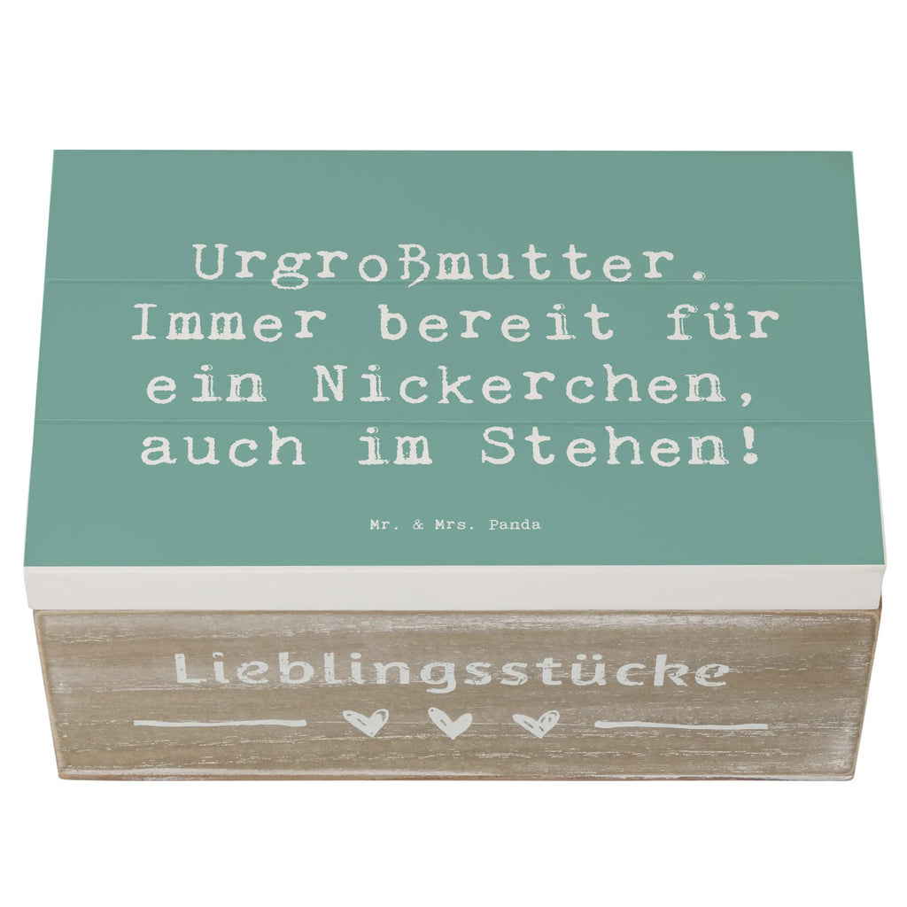 Holzkiste Spruch Urgroßmutter Nickerchen Schatulle, Erinnerungsbox, Erinnerungskiste, XXL, Geschenkdose, Geschenkbox, Schatzkiste, Dekokiste, Truhe, Kiste, Aufbewahrungsbox, Holzkiste, Familie, Vatertag, Muttertag, Bruder, Schwester, Mama, Papa, Oma, Opa