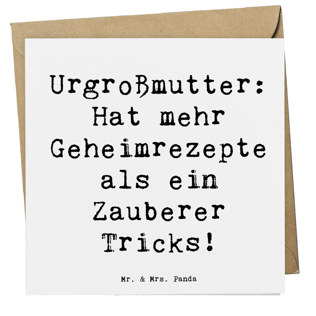 Deluxe Card Saying Urgroßmutter: Hat mehr Geheimrezepte als ein Zauberer Tricks! Hochwertige Klappkarte, Hochwertige Grußkarte, Hochzeitskarte, Einladungskarte, Klappkarte, Geburtstagskarte, Grußkarte, Glückwunschkarte, Karte, Familie, Vatertag, Muttertag, Bruder, Schwester, Mama, Papa, Oma, Opa