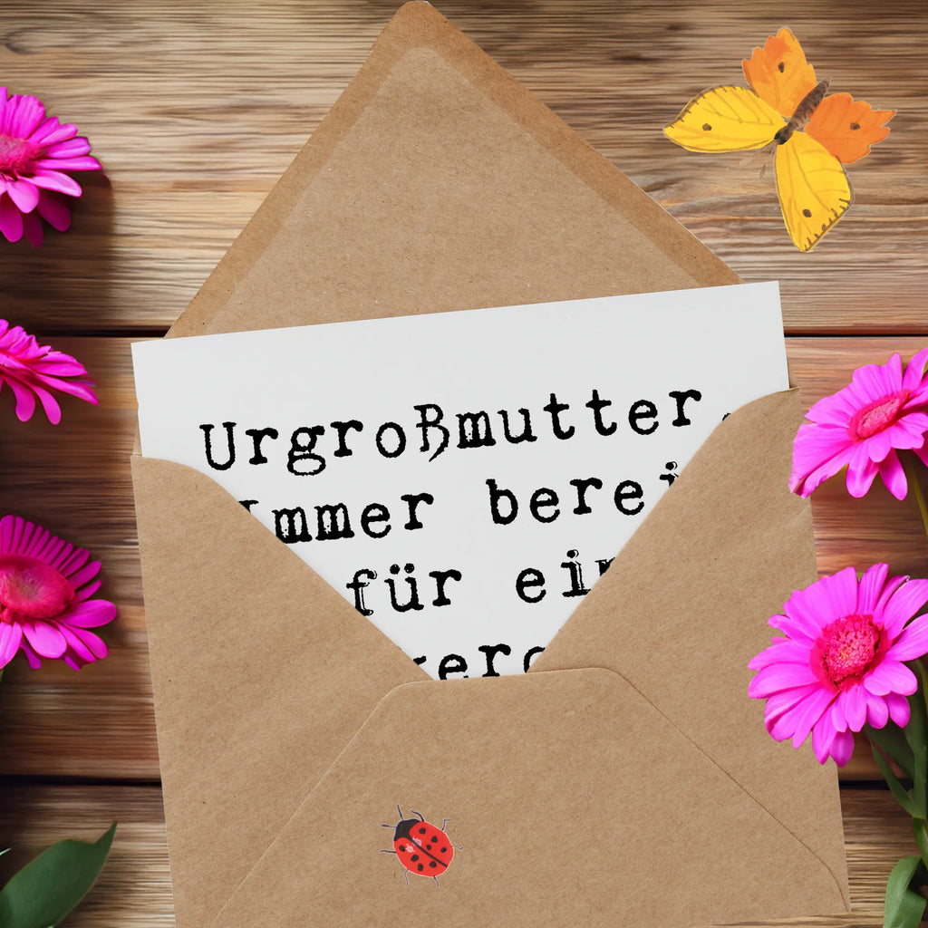Deluxe Card Saying Urgroßmutter. Immer bereit für ein Nickerchen, auch im Stehen! Hochzeitskarte, Geburtstagskarte, Karte, Glückwunschkarte, Grußkarte, Hochwertige Klappkarte, Hochwertige Grußkarte, Klappkarte, Einladungskarte, Familie, Vatertag, Muttertag, Bruder, Schwester, Mama, Papa, Oma, Opa