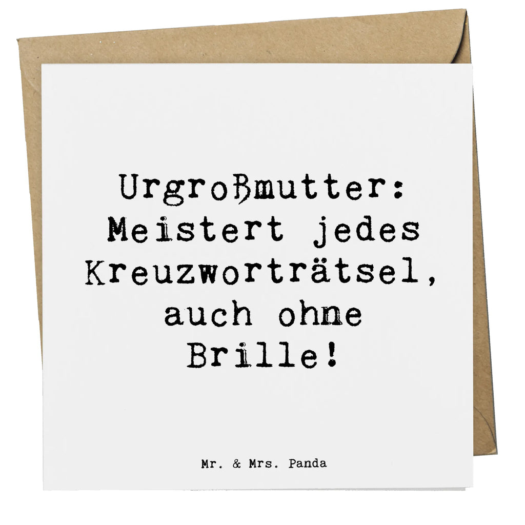 Deluxe Karte Spruch Urgroßmutter Genie Klappkarte, Grußkarte, Geburtstagskarte, Glückwunschkarte, Karte, Hochwertige Klappkarte, Hochwertige Grußkarte, Hochzeitskarte, Einladungskarte, Familie, Vatertag, Muttertag, Bruder, Schwester, Mama, Papa, Oma, Opa