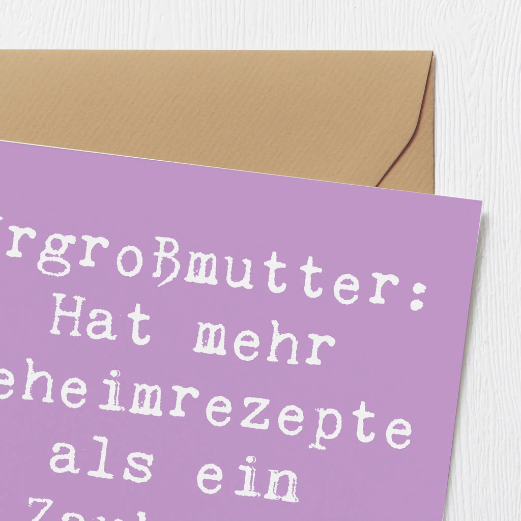 Deluxe Card Saying Urgroßmutter: Hat mehr Geheimrezepte als ein Zauberer Tricks! Hochwertige Klappkarte, Hochwertige Grußkarte, Hochzeitskarte, Einladungskarte, Klappkarte, Geburtstagskarte, Grußkarte, Glückwunschkarte, Karte, Familie, Vatertag, Muttertag, Bruder, Schwester, Mama, Papa, Oma, Opa