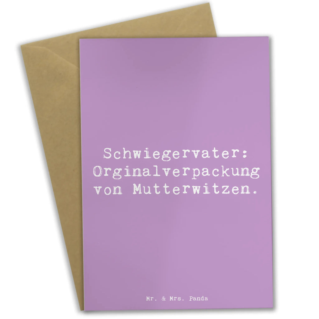 Greetings card Saying Schwiegervater: Orginalverpackung von Mutterwitzen. Grußkarte, Klappkarte, Einladungskarte, Glückwunschkarte, Hochzeitskarte, Geburtstagskarte, Karte, Ansichtskarten, Familie, Vatertag, Muttertag, Bruder, Schwester, Mama, Papa, Oma, Opa