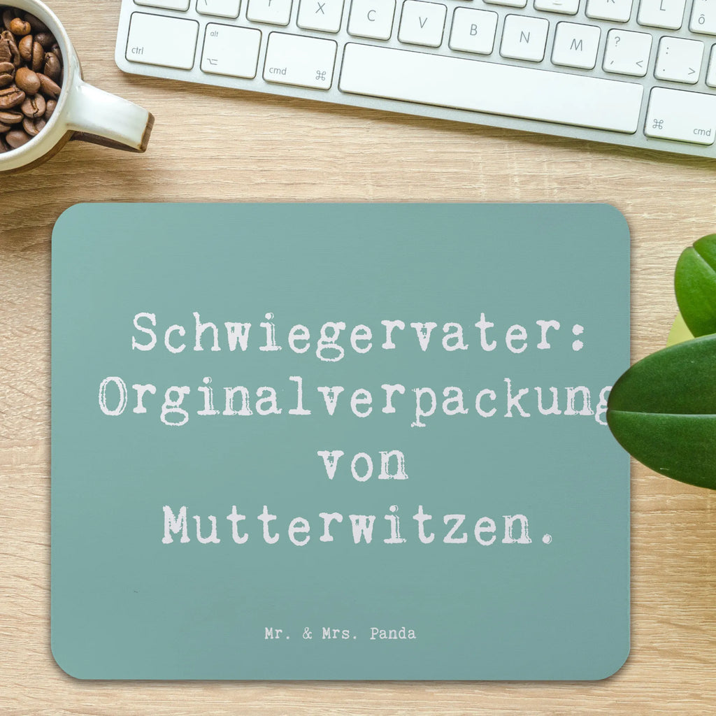 Mouse mat Saying Schwiegervater: Orginalverpackung von Mutterwitzen. Mousepad, Computer zubehör, Büroausstattung, PC Zubehör, Arbeitszimmer, Mauspad, Einzigartiges Mauspad, Designer Mauspad, Mausunterlage, Mauspad Büro, Familie, Vatertag, Muttertag, Bruder, Schwester, Mama, Papa, Oma, Opa