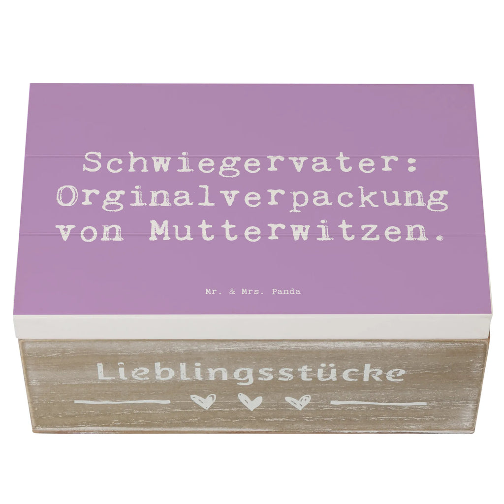 Wooden chest Saying Schwiegervater: Orginalverpackung von Mutterwitzen. Erinnerungsbox, Dekokiste, Geschenkbox, Erinnerungskiste, Truhe, Holzkiste, Schatzkiste, XXL, Geschenkdose, Aufbewahrungsbox, Kiste, Schatulle, Familie, Vatertag, Muttertag, Bruder, Schwester, Mama, Papa, Oma, Opa