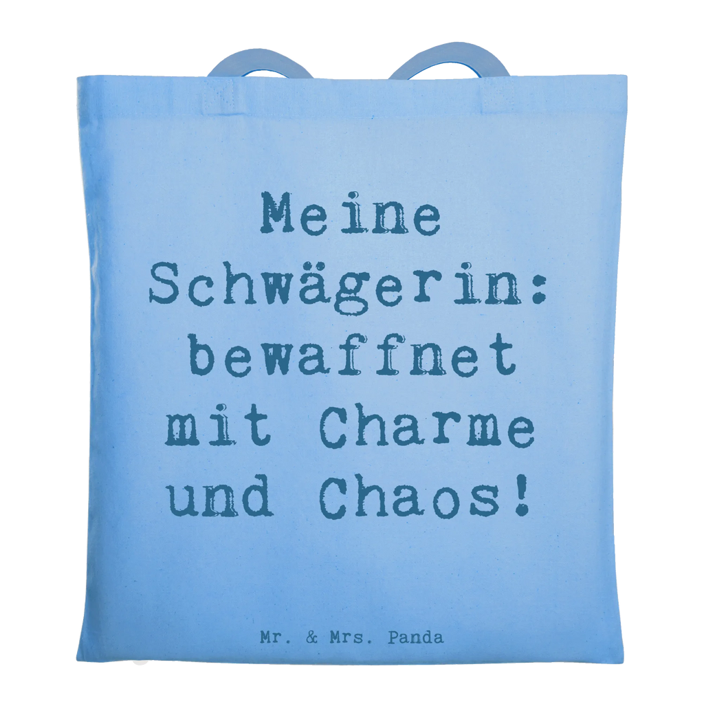 Tragetasche Spruch Schwägerin Charmant Chaos Beuteltasche, Beutel, Einkaufstasche, Jutebeutel, Stoffbeutel, Tasche, Shopper, Umhängetasche, Strandtasche, Schultertasche, Stofftasche, Tragetasche, Badetasche, Jutetasche, Einkaufstüte, Laptoptasche, Familie, Vatertag, Muttertag, Bruder, Schwester, Mama, Papa, Oma, Opa