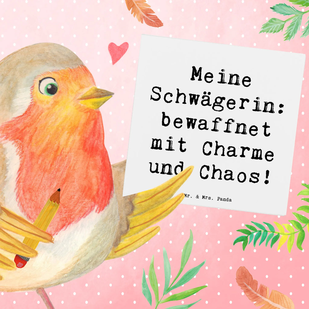 Deluxe Karte Spruch Schwägerin Charmant Chaos Glückwunschkarte, Hochwertige Klappkarte, Klappkarte, Geburtstagskarte, Hochwertige Grußkarte, Karte, Hochzeitskarte, Einladungskarte, Grußkarte, Familie, Vatertag, Muttertag, Bruder, Schwester, Mama, Papa, Oma, Opa