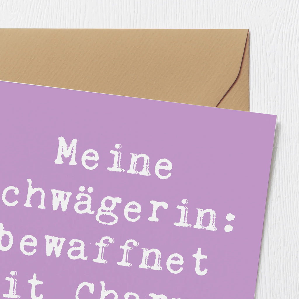 Deluxe Karte Spruch Schwägerin Charmant Chaos Glückwunschkarte, Hochwertige Klappkarte, Klappkarte, Geburtstagskarte, Hochwertige Grußkarte, Karte, Hochzeitskarte, Einladungskarte, Grußkarte, Familie, Vatertag, Muttertag, Bruder, Schwester, Mama, Papa, Oma, Opa