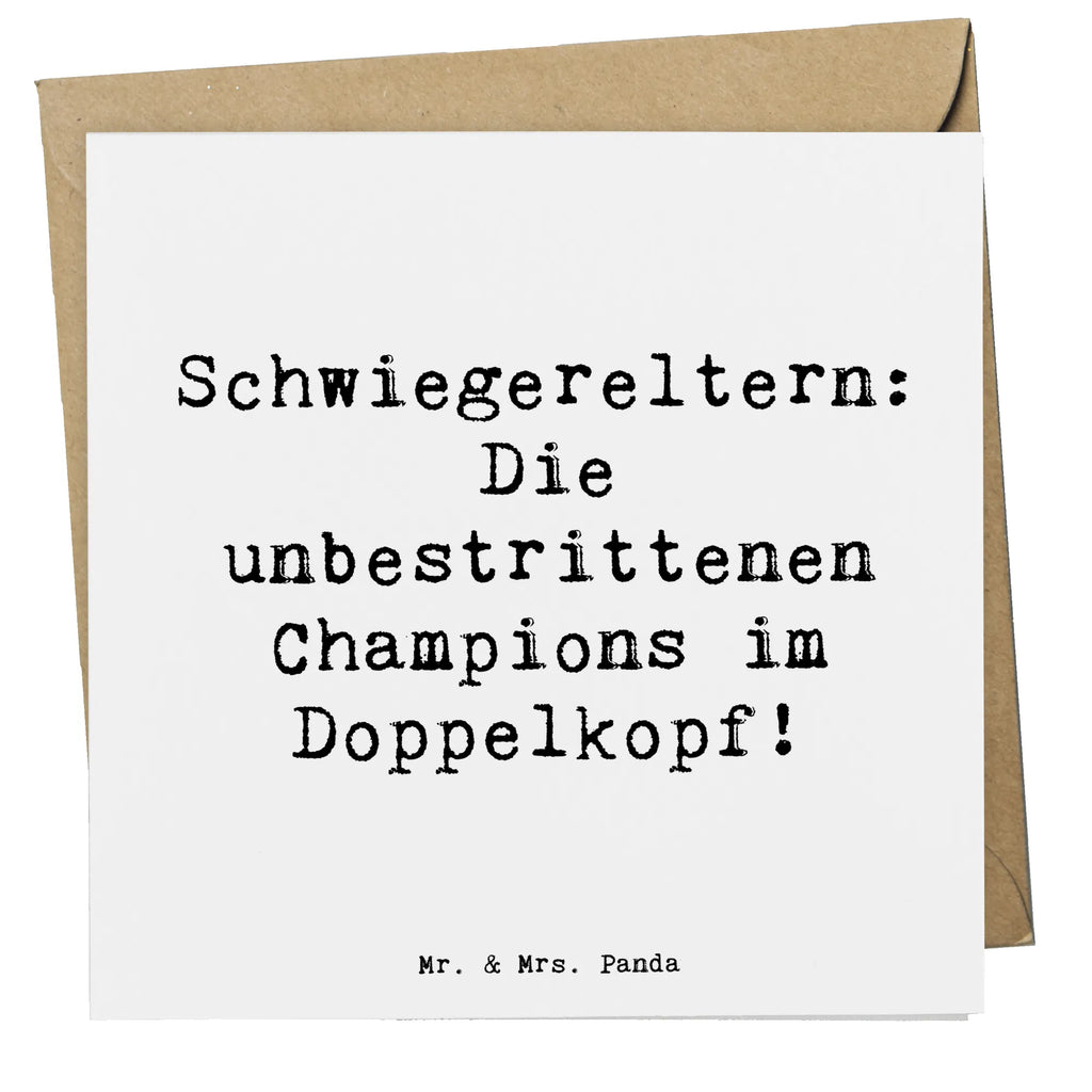Deluxe Karte Spruch Schwiegereltern Champions Einladungskarte, Klappkarte, Glückwunschkarte, Geburtstagskarte, Hochzeitskarte, Hochwertige Klappkarte, Hochwertige Grußkarte, Karte, Grußkarte, Familie, Vatertag, Muttertag, Bruder, Schwester, Mama, Papa, Oma, Opa