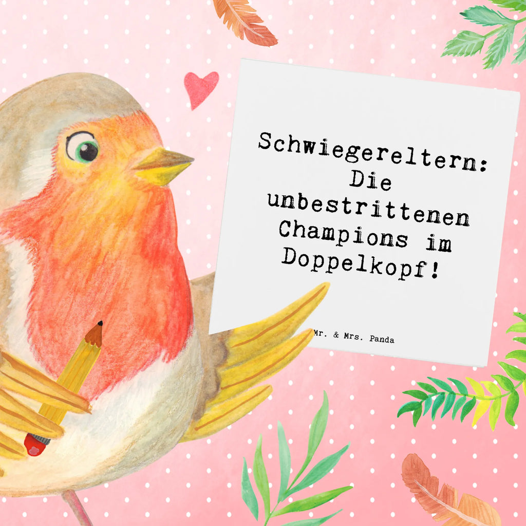Deluxe Karte Spruch Schwiegereltern Champions Einladungskarte, Klappkarte, Glückwunschkarte, Geburtstagskarte, Hochzeitskarte, Hochwertige Klappkarte, Hochwertige Grußkarte, Karte, Grußkarte, Familie, Vatertag, Muttertag, Bruder, Schwester, Mama, Papa, Oma, Opa