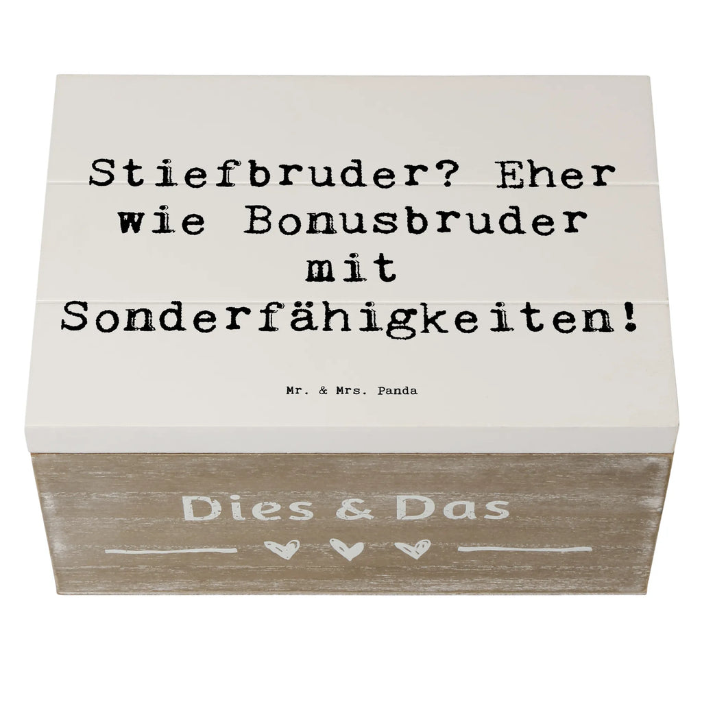 Wooden chest Saying Stiefbruder? Eher wie Bonusbruder mit Sonderfähigkeiten! Schatzkiste, XXL, Truhe, Kiste, Aufbewahrungsbox, Erinnerungsbox, Dekokiste, Holzkiste, Geschenkdose, Geschenkbox, Erinnerungskiste, Schatulle, Familie, Vatertag, Muttertag, Bruder, Schwester, Mama, Papa, Oma, Opa