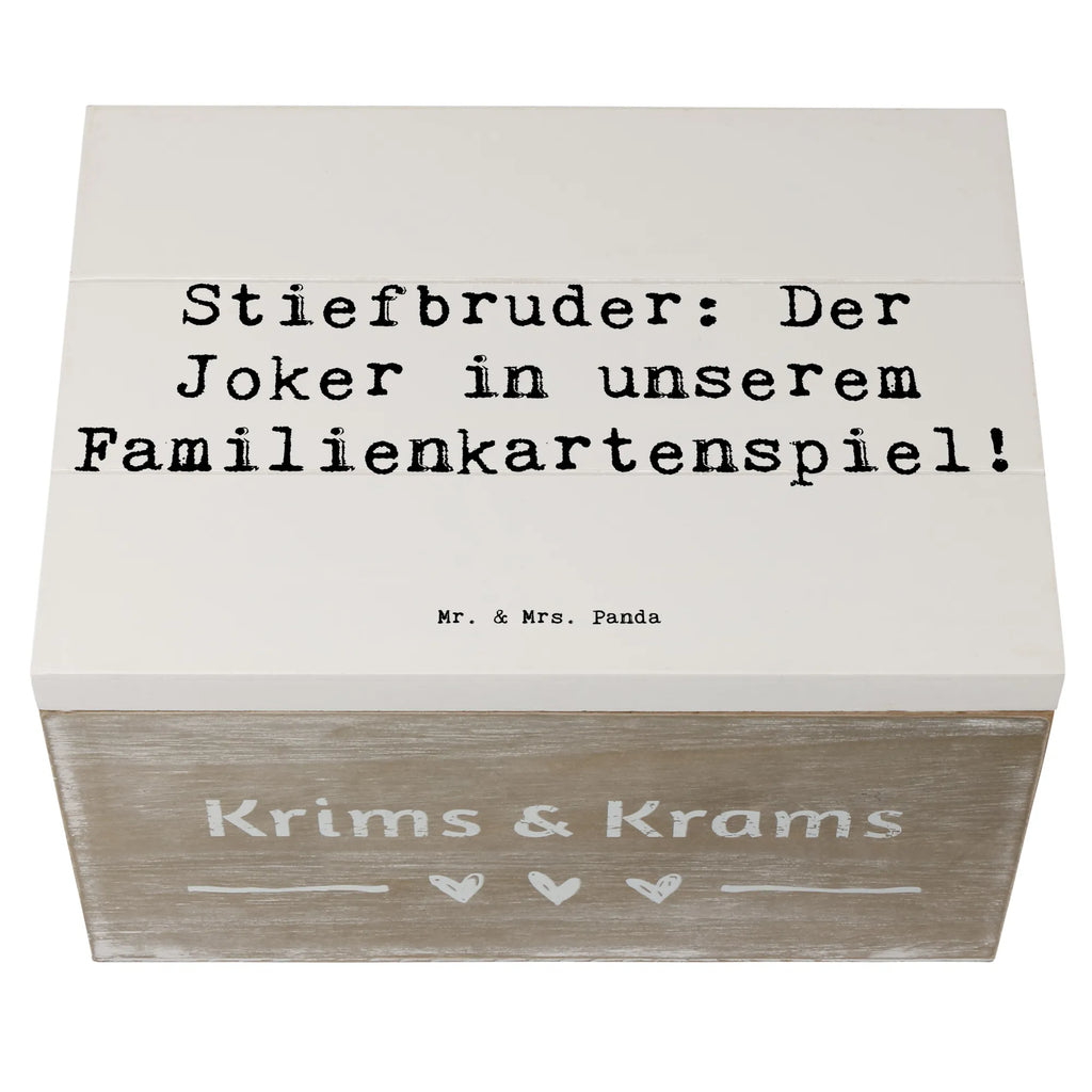 Holzkiste Spruch Stiefbruder: Der Joker in unserem Familienkartenspiel! Truhe, Erinnerungskiste, Geschenkdose, Erinnerungsbox, Dekokiste, Kiste, XXL, Geschenkbox, Schatzkiste, Holzkiste, Schatulle, Aufbewahrungsbox, Familie, Vatertag, Muttertag, Bruder, Schwester, Mama, Papa, Oma, Opa