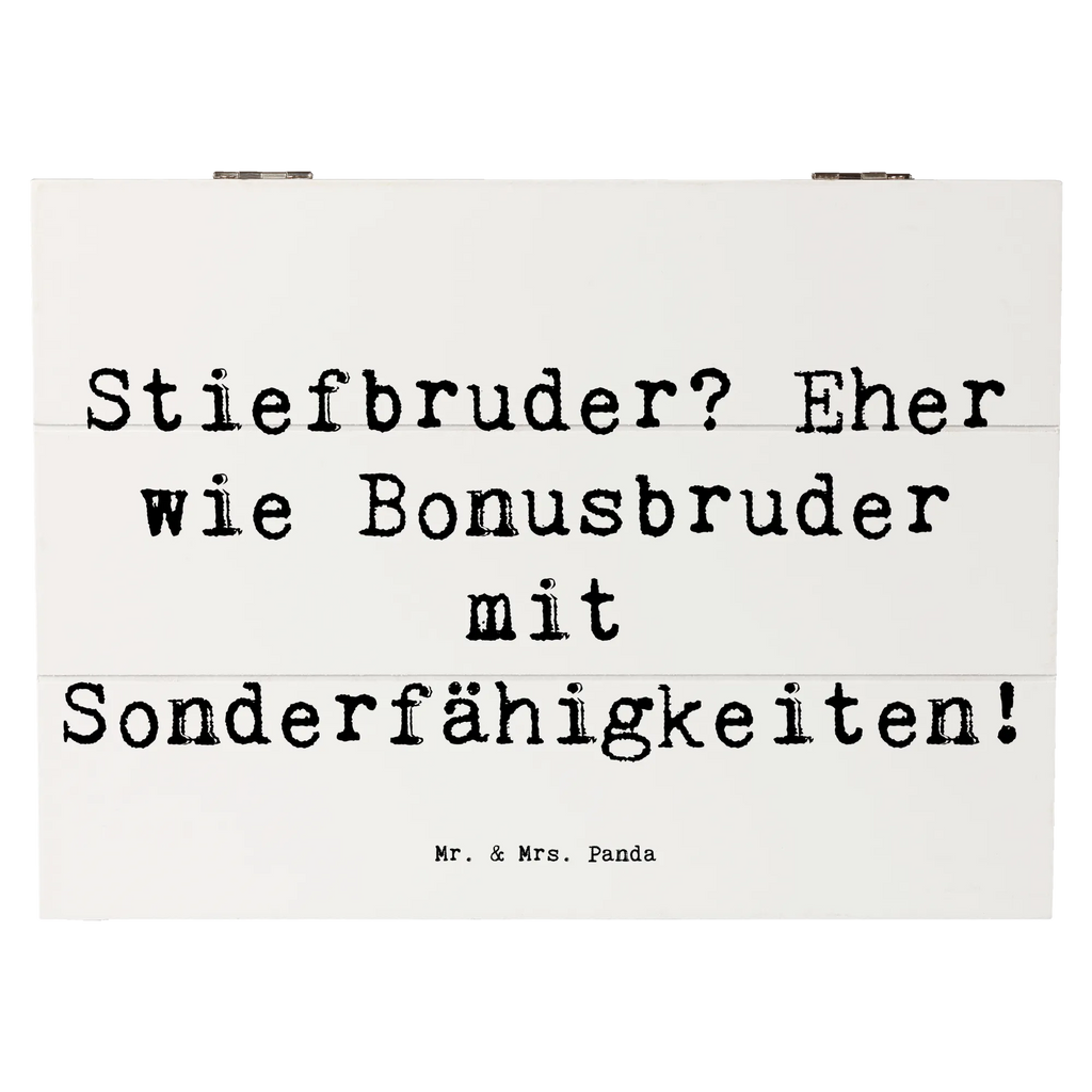 Wooden chest Saying Stiefbruder? Eher wie Bonusbruder mit Sonderfähigkeiten! Schatzkiste, XXL, Truhe, Kiste, Aufbewahrungsbox, Erinnerungsbox, Dekokiste, Holzkiste, Geschenkdose, Geschenkbox, Erinnerungskiste, Schatulle, Familie, Vatertag, Muttertag, Bruder, Schwester, Mama, Papa, Oma, Opa