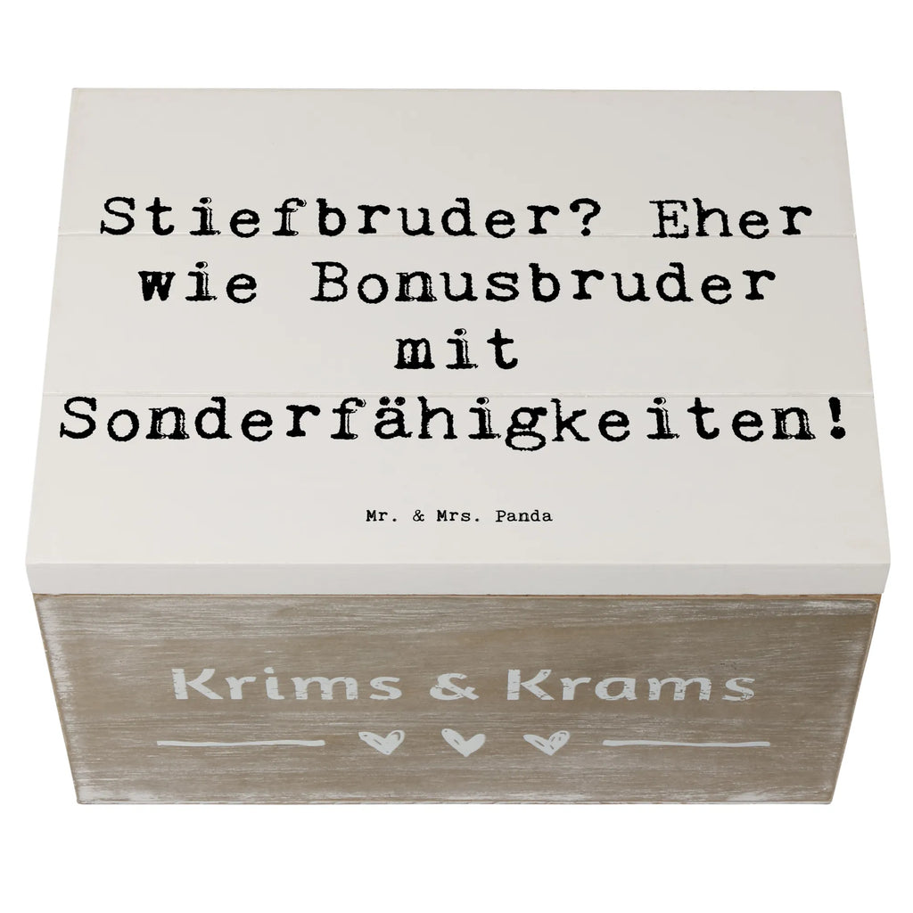 Wooden chest Saying Stiefbruder? Eher wie Bonusbruder mit Sonderfähigkeiten! Schatzkiste, XXL, Truhe, Kiste, Aufbewahrungsbox, Erinnerungsbox, Dekokiste, Holzkiste, Geschenkdose, Geschenkbox, Erinnerungskiste, Schatulle, Familie, Vatertag, Muttertag, Bruder, Schwester, Mama, Papa, Oma, Opa