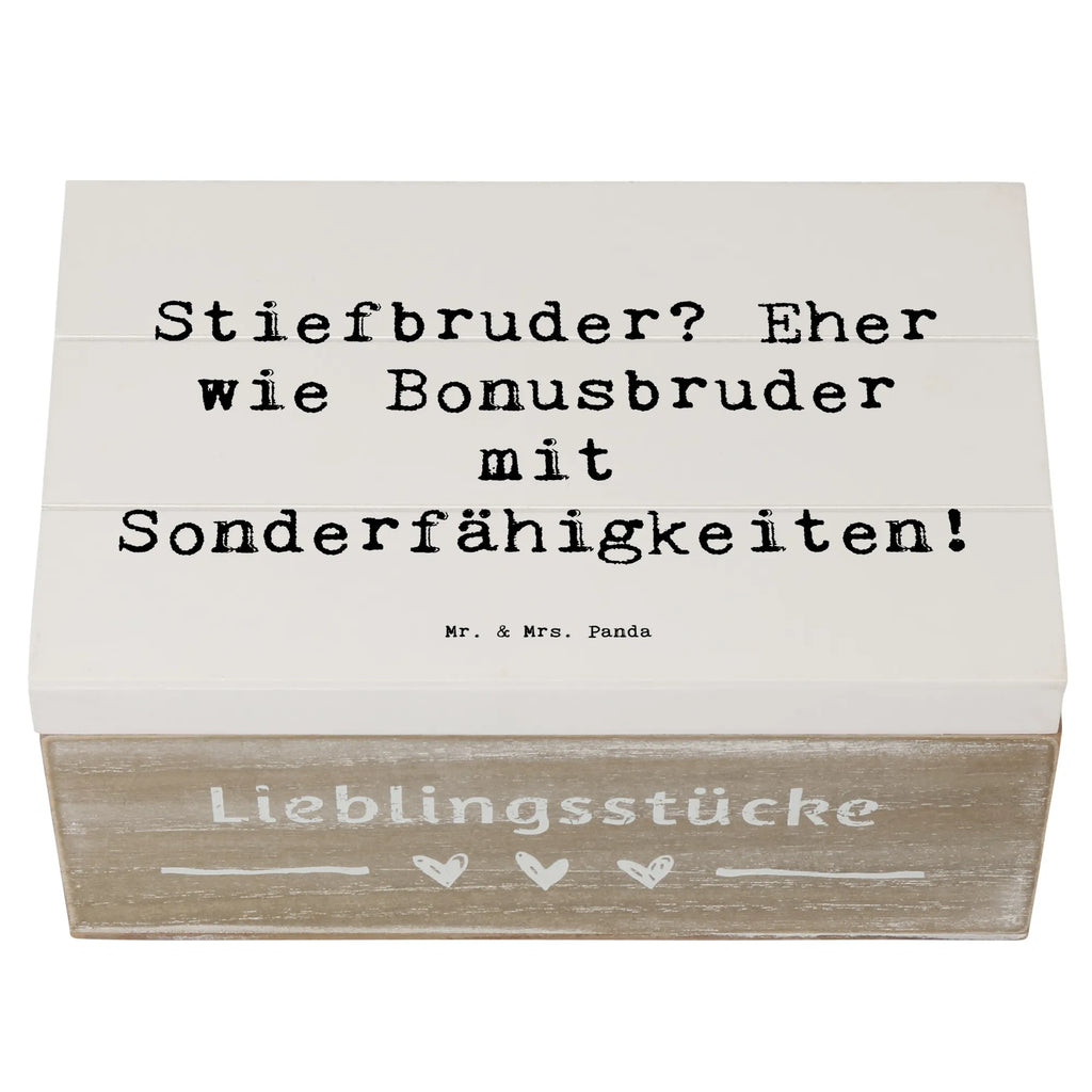 Wooden chest Saying Stiefbruder? Eher wie Bonusbruder mit Sonderfähigkeiten! Schatzkiste, XXL, Truhe, Kiste, Aufbewahrungsbox, Erinnerungsbox, Dekokiste, Holzkiste, Geschenkdose, Geschenkbox, Erinnerungskiste, Schatulle, Familie, Vatertag, Muttertag, Bruder, Schwester, Mama, Papa, Oma, Opa