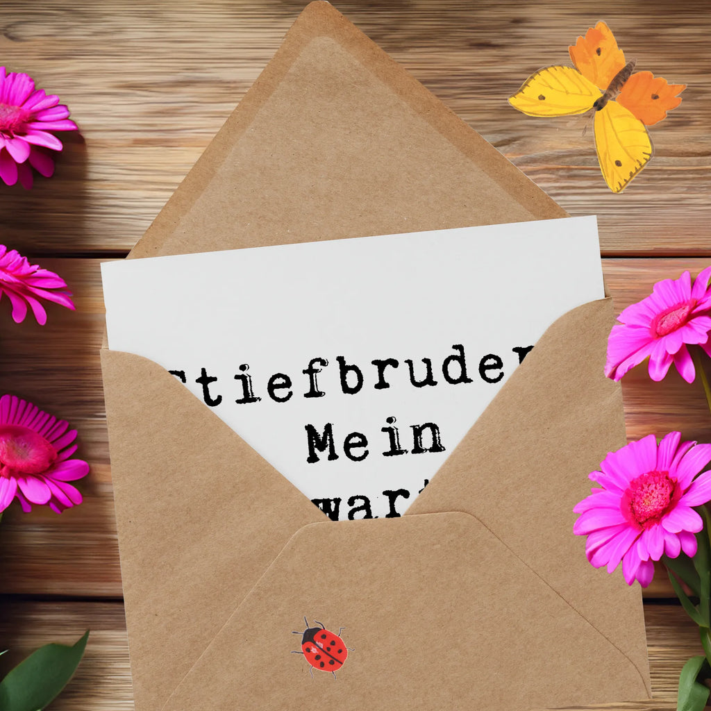 Deluxe Card Saying Stiefbruder? Mein unerwartetes Upgrade! Hochwertige Grußkarte, Hochzeitskarte, Glückwunschkarte, Einladungskarte, Karte, Hochwertige Klappkarte, Geburtstagskarte, Klappkarte, Grußkarte, Familie, Vatertag, Muttertag, Bruder, Schwester, Mama, Papa, Oma, Opa
