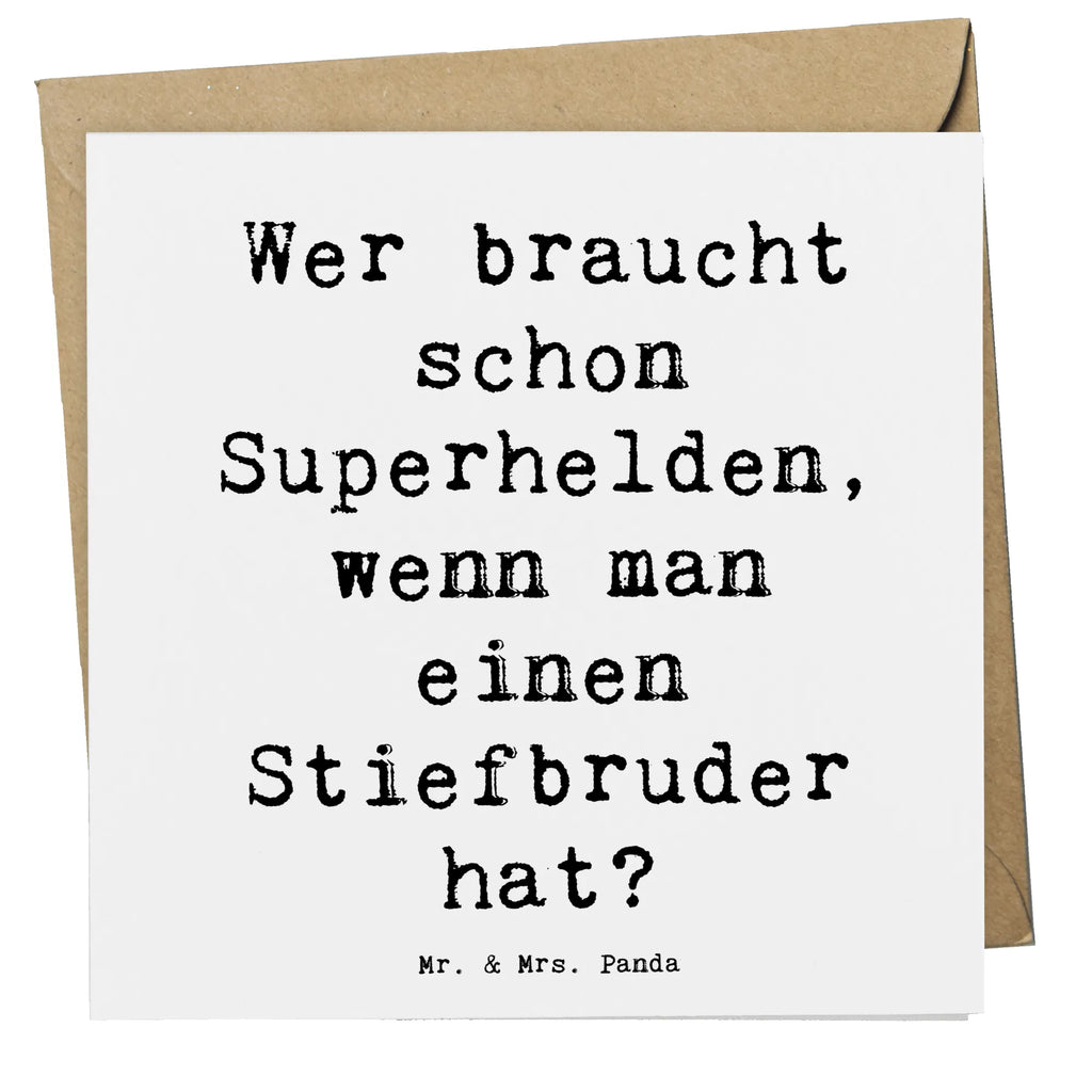 Deluxe Karte Spruch Stiefbruder Held Karte, Hochwertige Klappkarte, Einladungskarte, Grußkarte, Hochzeitskarte, Klappkarte, Hochwertige Grußkarte, Glückwunschkarte, Geburtstagskarte, Familie, Vatertag, Muttertag, Bruder, Schwester, Mama, Papa, Oma, Opa