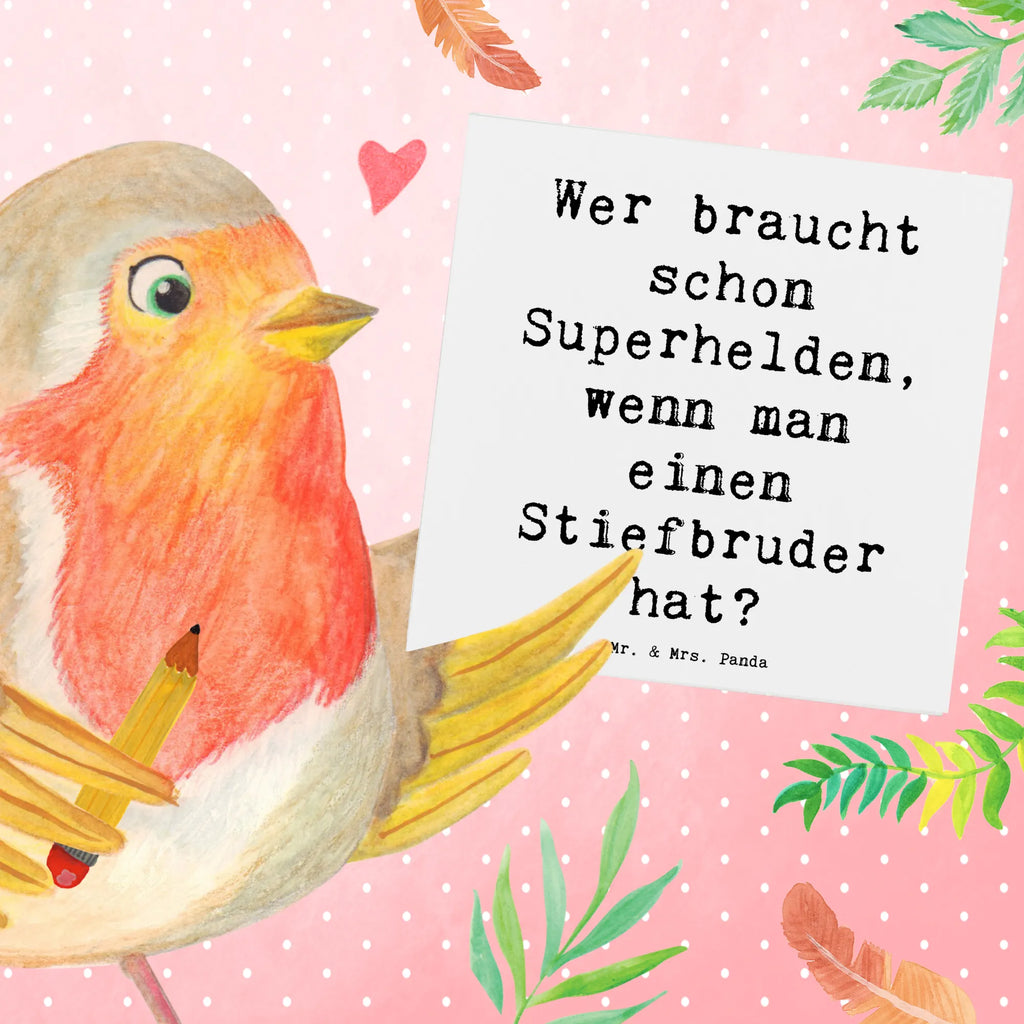 Deluxe Karte Spruch Stiefbruder Held Karte, Hochwertige Klappkarte, Einladungskarte, Grußkarte, Hochzeitskarte, Klappkarte, Hochwertige Grußkarte, Glückwunschkarte, Geburtstagskarte, Familie, Vatertag, Muttertag, Bruder, Schwester, Mama, Papa, Oma, Opa