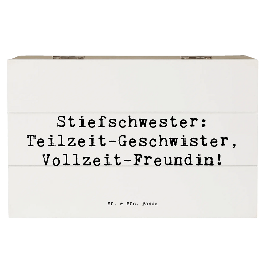 Wooden chest Saying Stiefschwester: Teilzeit-Geschwister, Vollzeit-Freundin! Holzkiste, Aufbewahrungsbox, XXL, Dekokiste, Kiste, Schatulle, Erinnerungsbox, Truhe, Schatzkiste, Geschenkbox, Erinnerungskiste, Geschenkdose, Familie, Vatertag, Muttertag, Bruder, Schwester, Mama, Papa, Oma, Opa