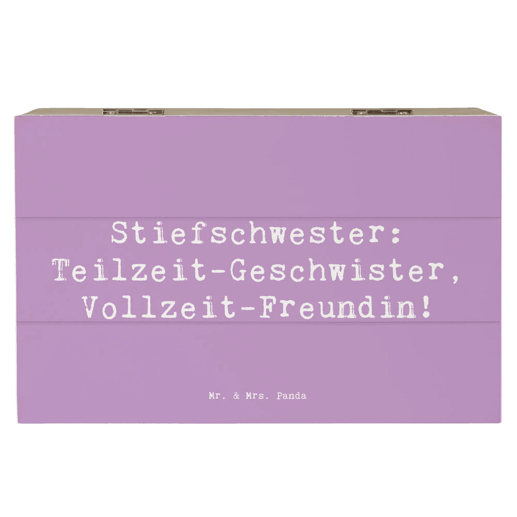 Wooden chest Saying Stiefschwester: Teilzeit-Geschwister, Vollzeit-Freundin! Holzkiste, Aufbewahrungsbox, XXL, Dekokiste, Kiste, Schatulle, Erinnerungsbox, Truhe, Schatzkiste, Geschenkbox, Erinnerungskiste, Geschenkdose, Familie, Vatertag, Muttertag, Bruder, Schwester, Mama, Papa, Oma, Opa