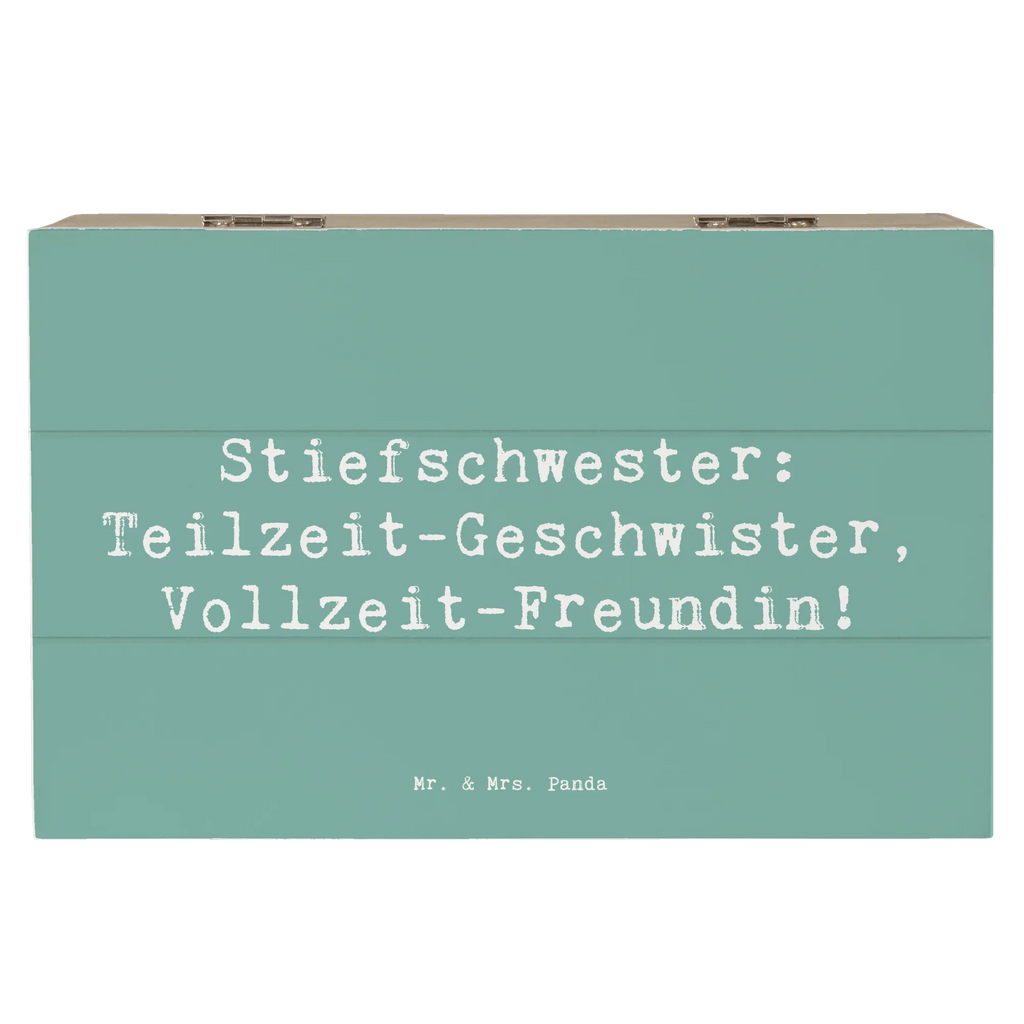 Wooden chest Saying Stiefschwester: Teilzeit-Geschwister, Vollzeit-Freundin! Holzkiste, Aufbewahrungsbox, XXL, Dekokiste, Kiste, Schatulle, Erinnerungsbox, Truhe, Schatzkiste, Geschenkbox, Erinnerungskiste, Geschenkdose, Familie, Vatertag, Muttertag, Bruder, Schwester, Mama, Papa, Oma, Opa