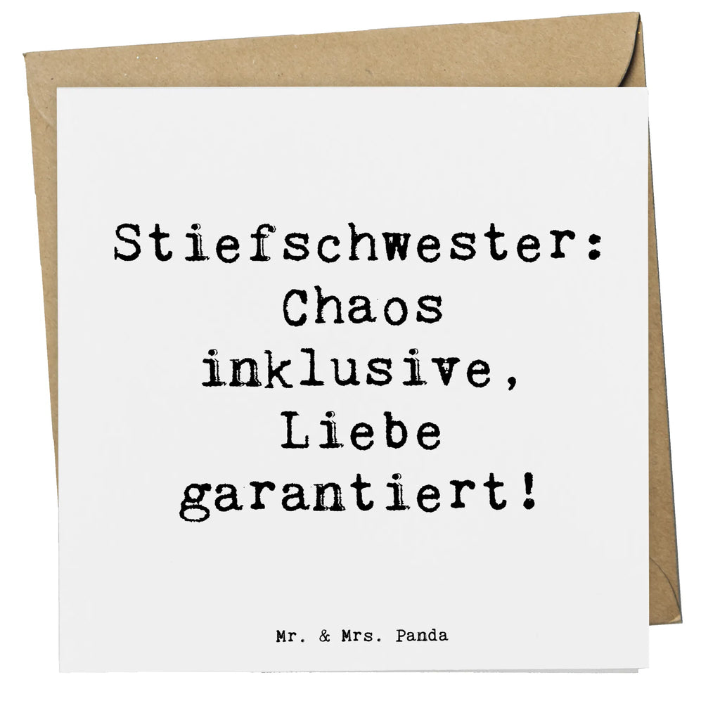 Deluxe Card Saying Stiefschwester: Chaos inklusive, Liebe garantiert! Karte, Hochwertige Grußkarte, Hochzeitskarte, Glückwunschkarte, Hochwertige Klappkarte, Klappkarte, Geburtstagskarte, Einladungskarte, Grußkarte, Familie, Vatertag, Muttertag, Bruder, Schwester, Mama, Papa, Oma, Opa