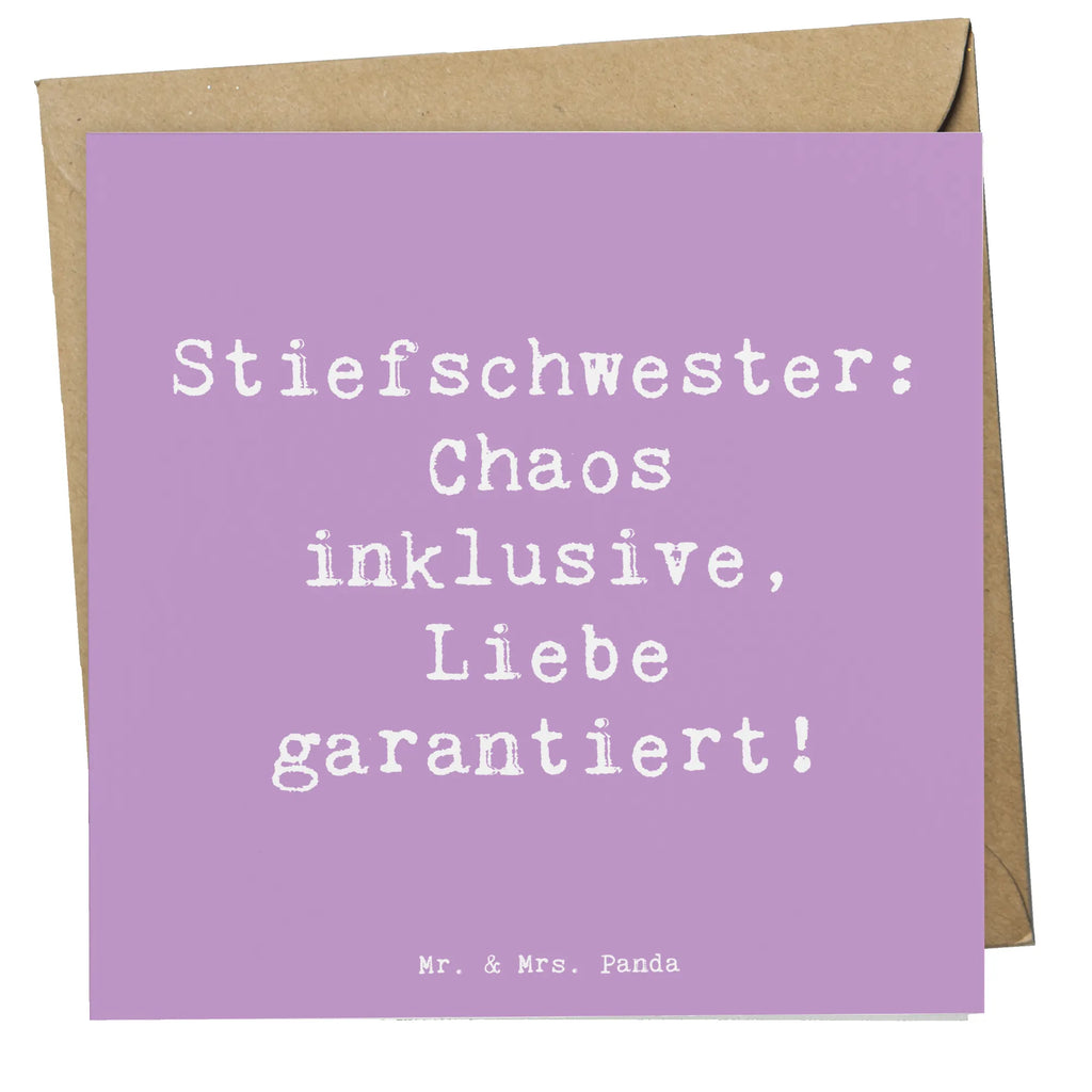 Deluxe Card Saying Stiefschwester: Chaos inklusive, Liebe garantiert! Karte, Hochwertige Grußkarte, Hochzeitskarte, Glückwunschkarte, Hochwertige Klappkarte, Klappkarte, Geburtstagskarte, Einladungskarte, Grußkarte, Familie, Vatertag, Muttertag, Bruder, Schwester, Mama, Papa, Oma, Opa