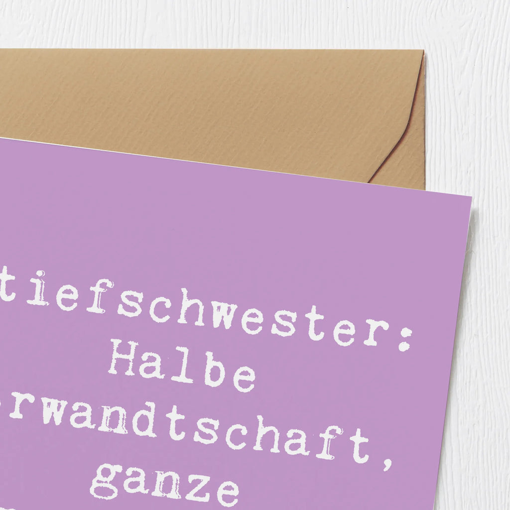 Deluxe Karte Spruch Stiefschwester Freundschaft doppelkarte, Glückwunschkarte, faltkarte, anlasskarte, Grußkarte, Klappkarte, Muttertag, Vatertag, Mama, Papa, Oma, Opa, Familie, Schwester, Bruder