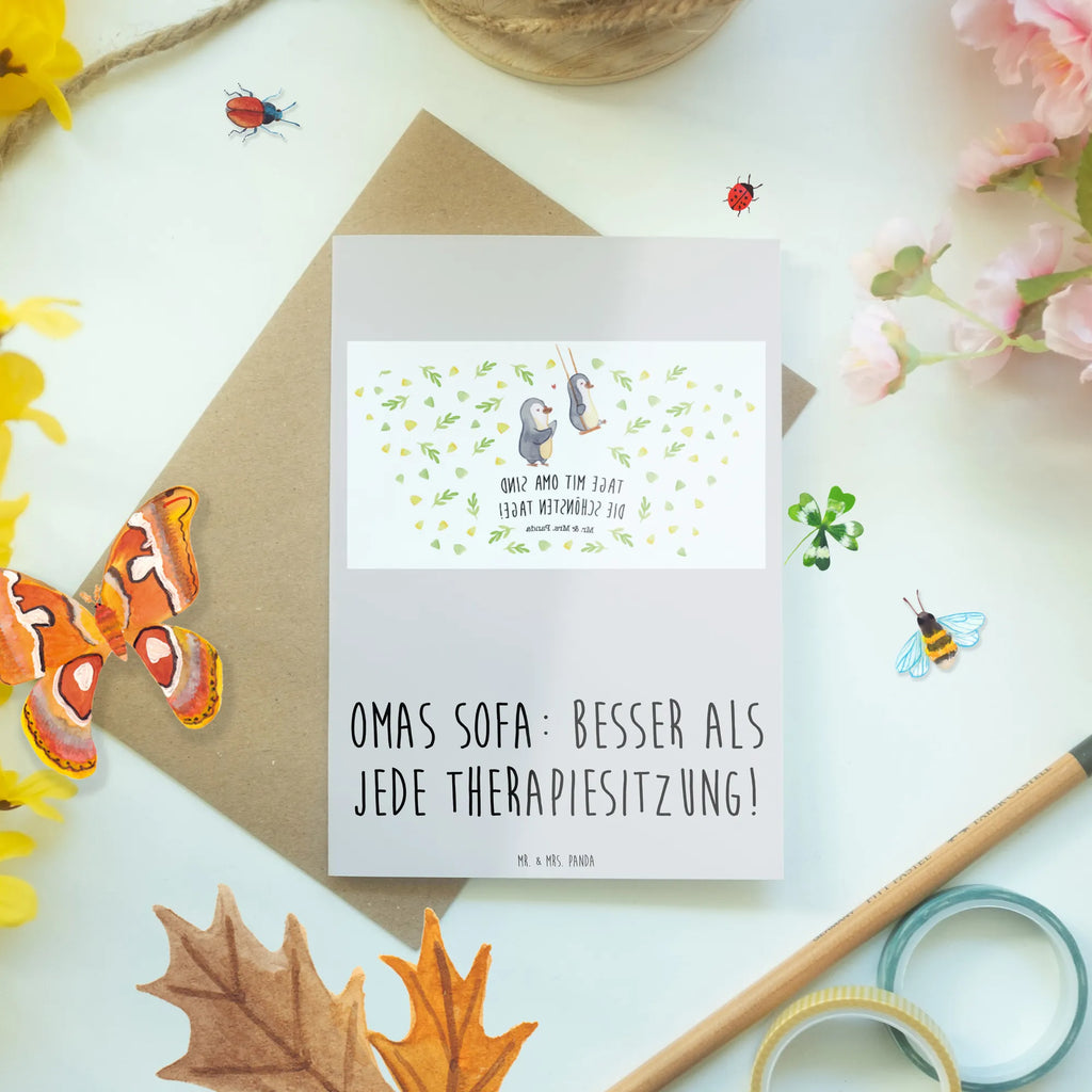 Greetings card Omas Sofa: besser als jede Therapiesitzung! Ansichtskarten, Klappkarte, Einladungskarte, Hochzeitskarte, Glückwunschkarte, Geburtstagskarte, Karte, Grußkarte, Familie, Vatertag, Muttertag, Bruder, Schwester, Mama, Papa, Oma, Opa