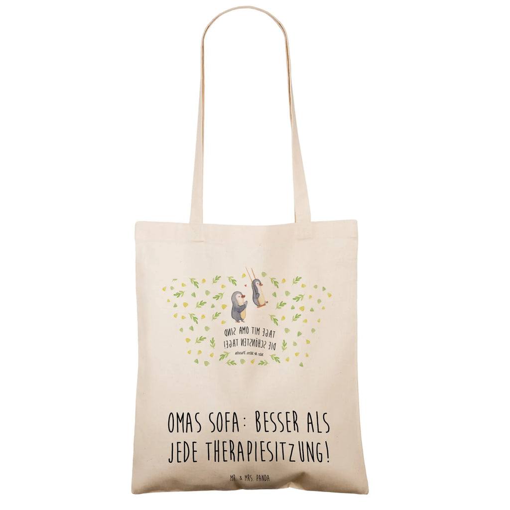 Tote bag Omas Sofa: besser als jede Therapiesitzung! Strandtasche, Tragetasche, Einkaufstasche, Jutetasche, Badetasche, Shopper, Beutel, Jutebeutel, Beuteltasche, Tasche, Stofftasche, Schultertasche, Laptoptasche, Umhängetasche, Einkaufstüte, Stoffbeutel, Familie, Vatertag, Muttertag, Bruder, Schwester, Mama, Papa, Oma, Opa